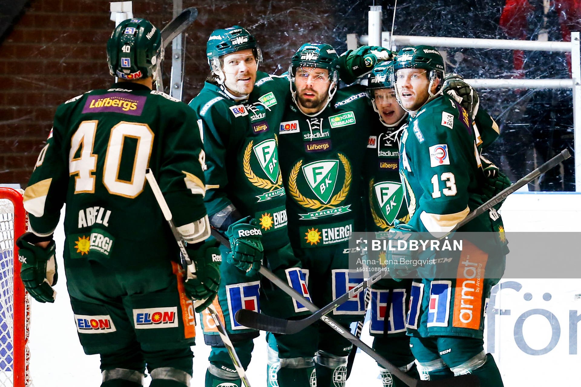 Färjestads spelare jublar