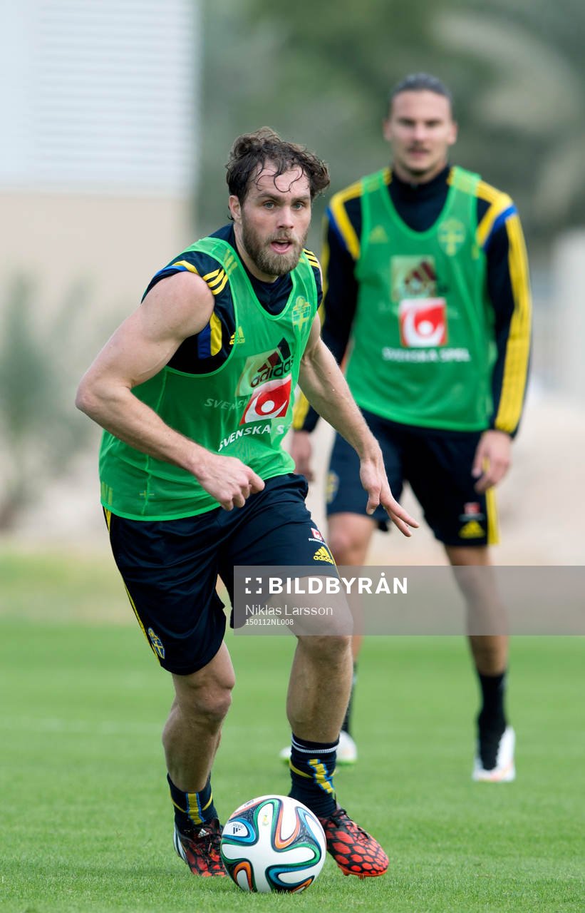 Sveriges Johan Elmander och Erik Johansson