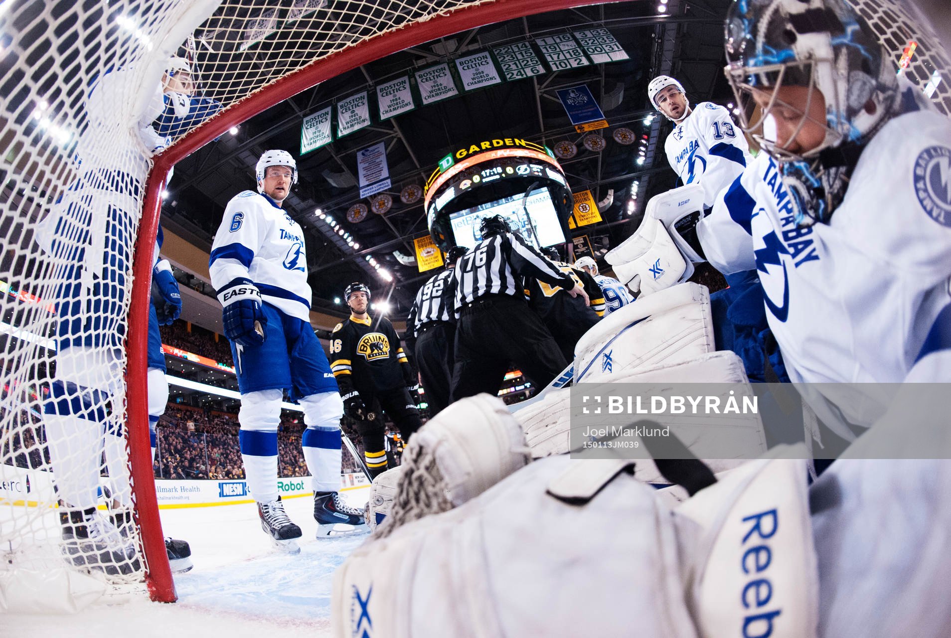 Tampa Bays Anton Strålman och målvakten Ben Bishop