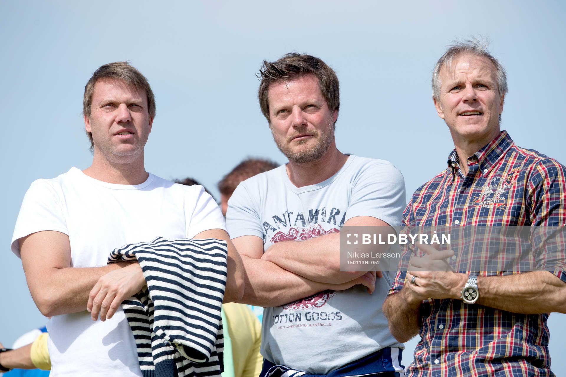 Hans Eklund, tränare Falkenberg, Stefan Schwarz och Roland