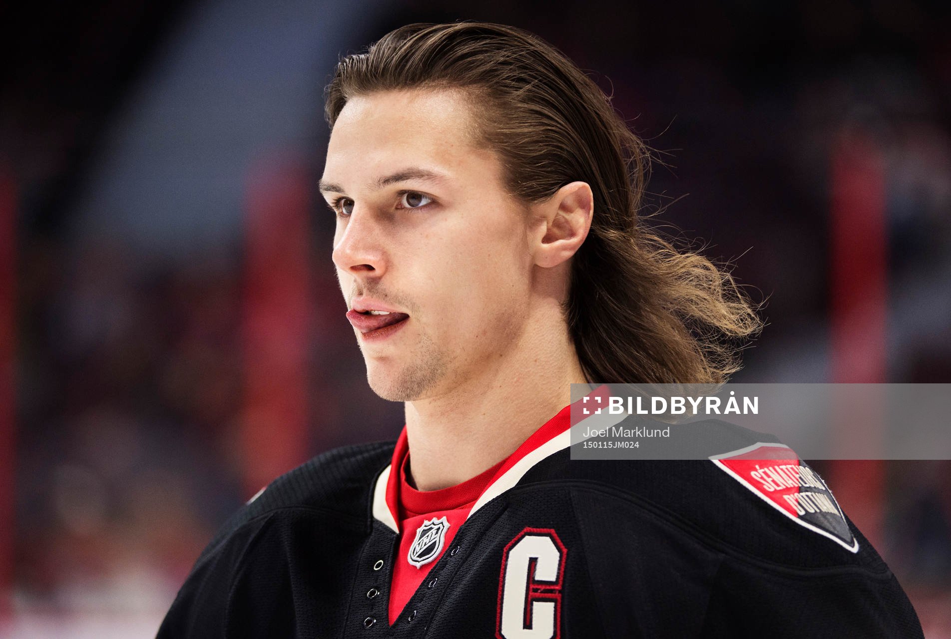 Ottawas Erik Karlsson på uppvärmningen