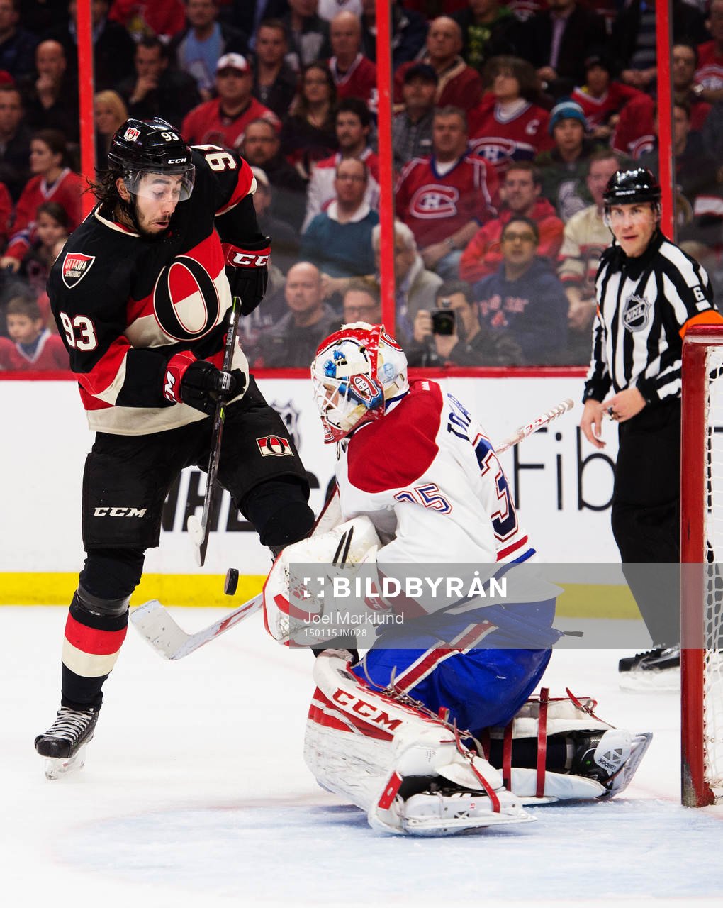 Ottawas Mika Zibanejad oroar framför Montreals målvakt