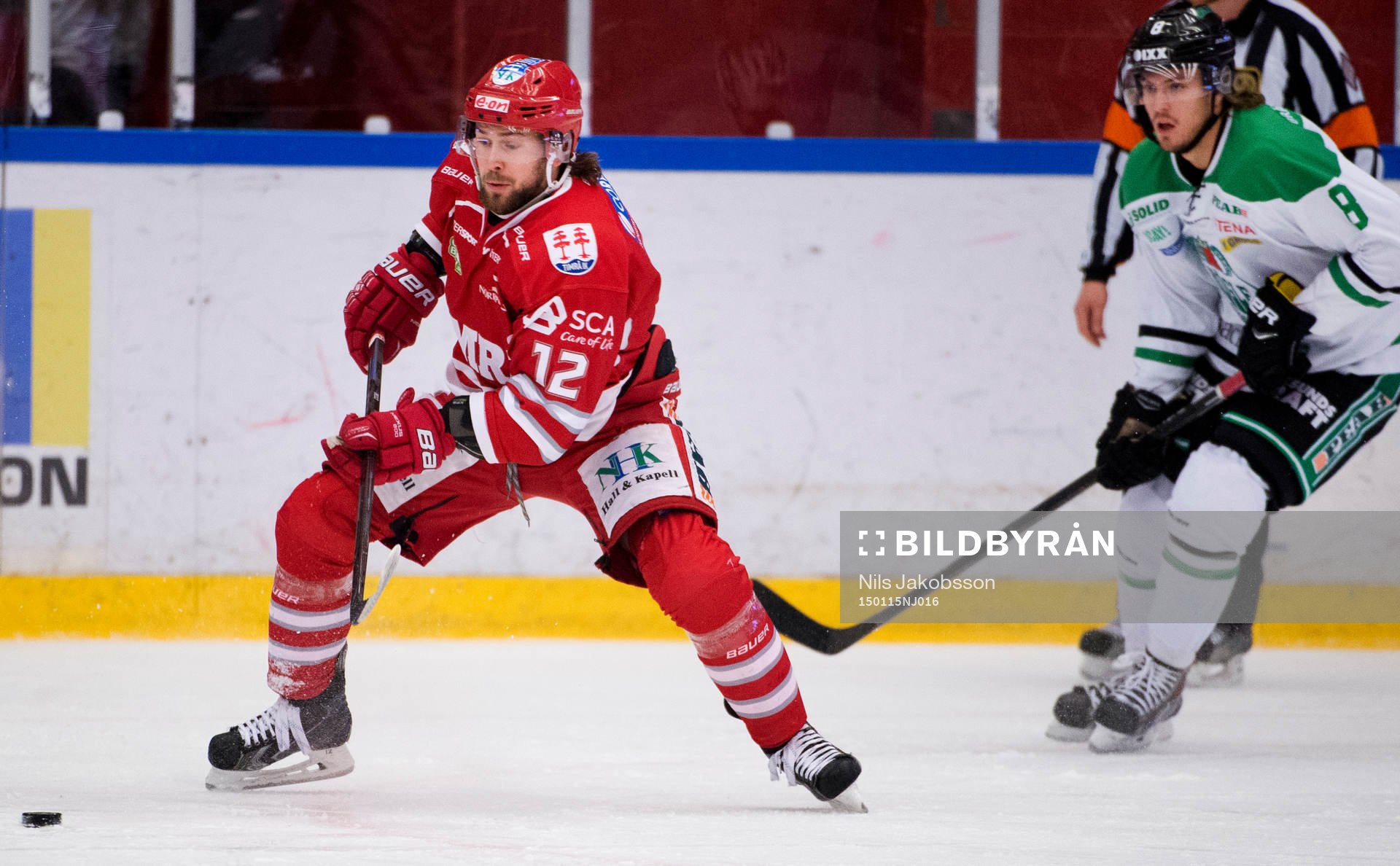 uTimrås André Hult nder matchen i hockeyallsvenskan