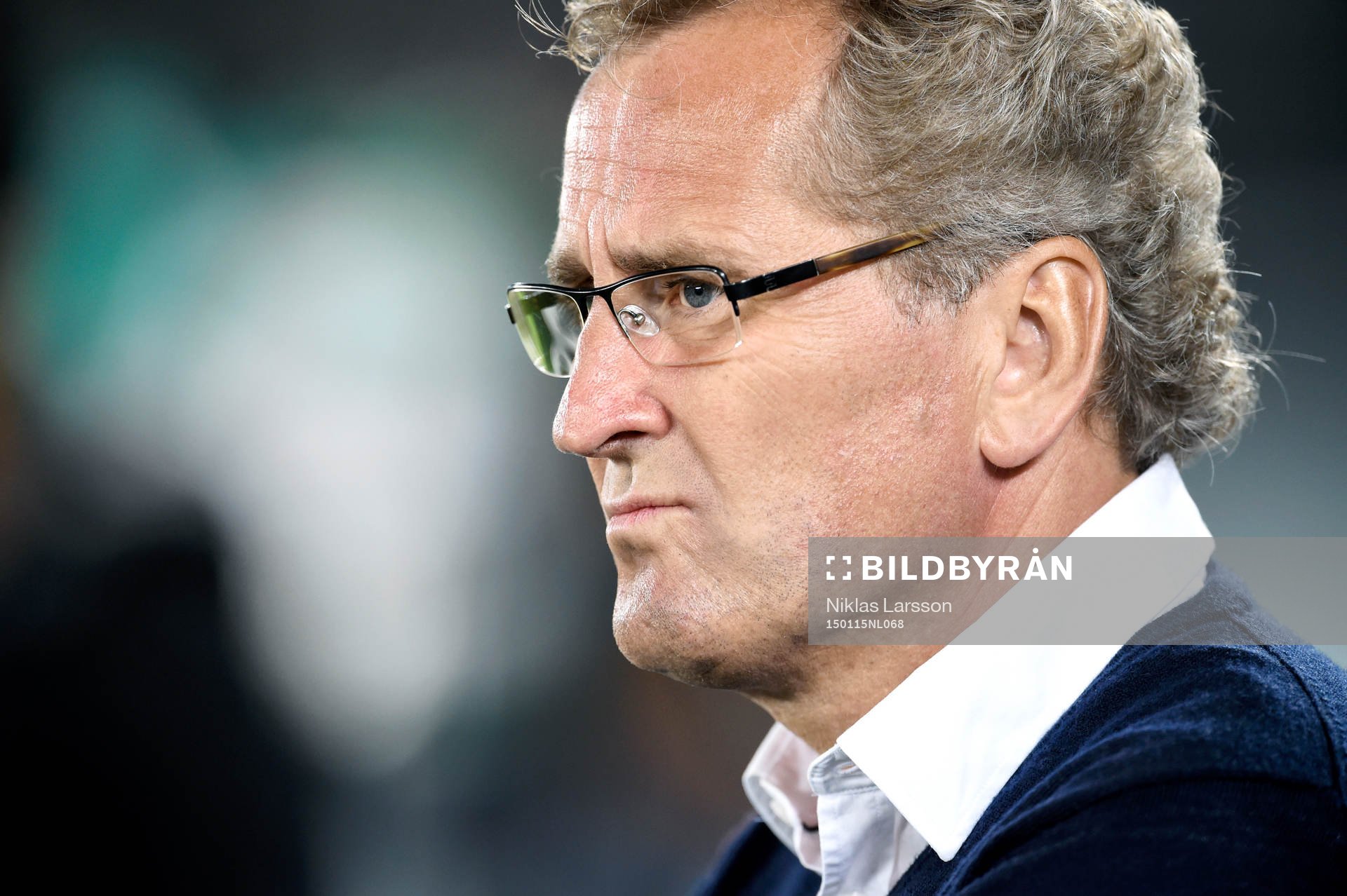 Sveriges förbundskapten Erik Hamrén under vänskapsmatchen i fotboll mellan Sverige och Elfenbenskusten den 15 januari 2015 i Abu Dhabi.