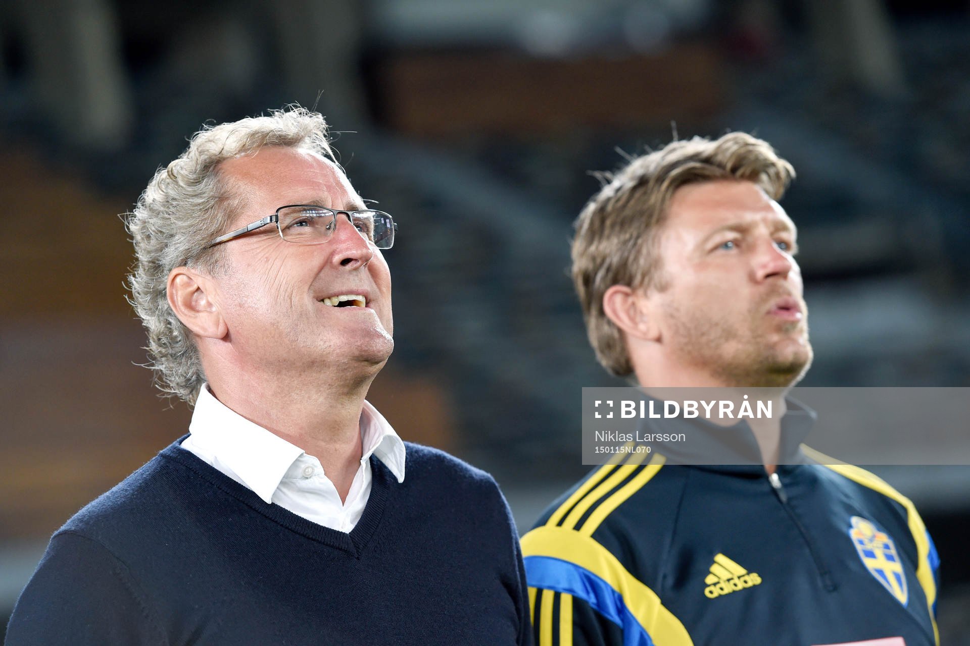 Sveriges förbundskapten Erik Hamrén och Sveriges players