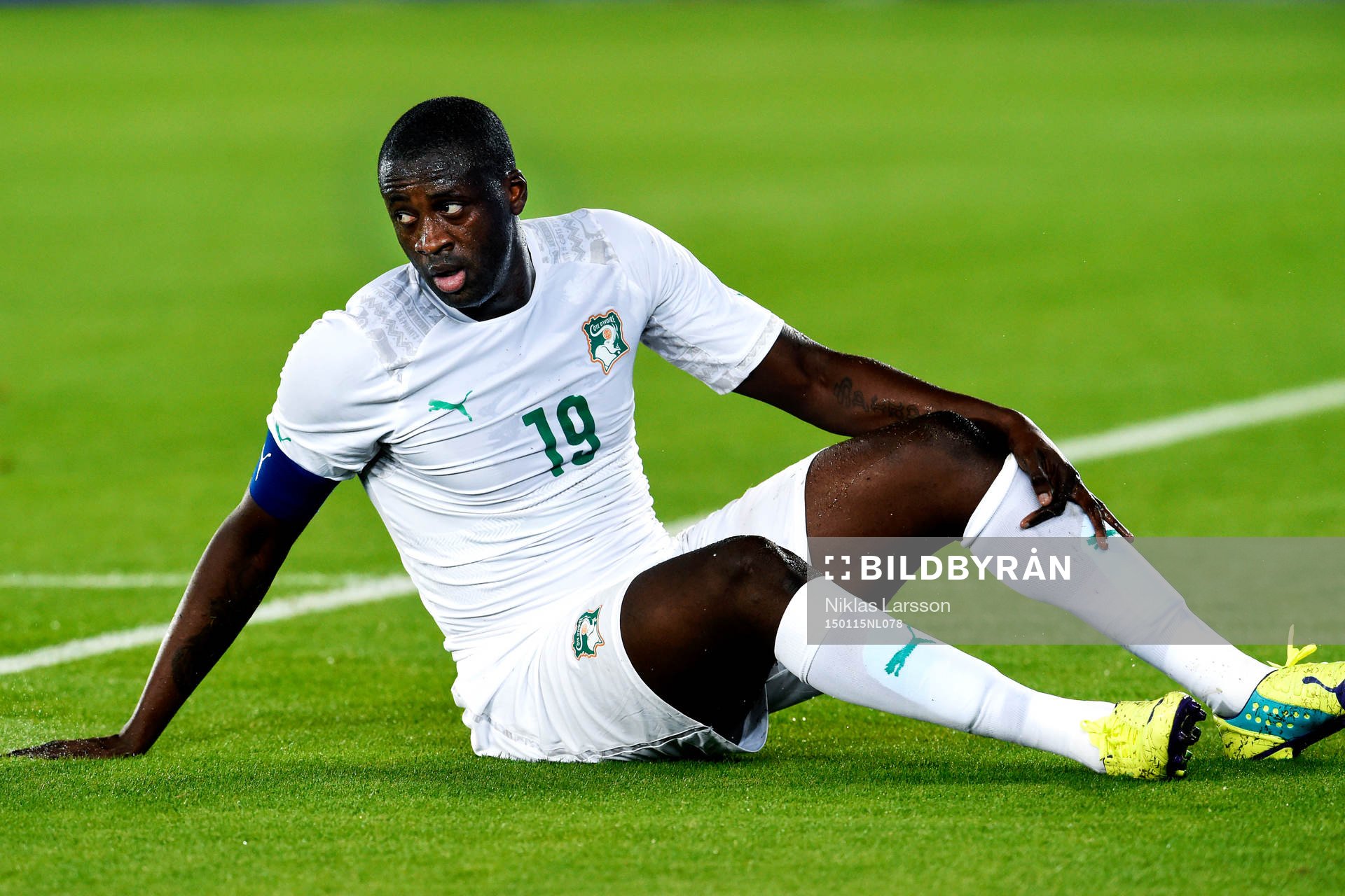 Elfenbenskustens Yaya Toure under vänskapsmatchen i fotboll mellan Sverige och Elfenbenskusten den 15 januari 2015 i Abu Dhabi.
