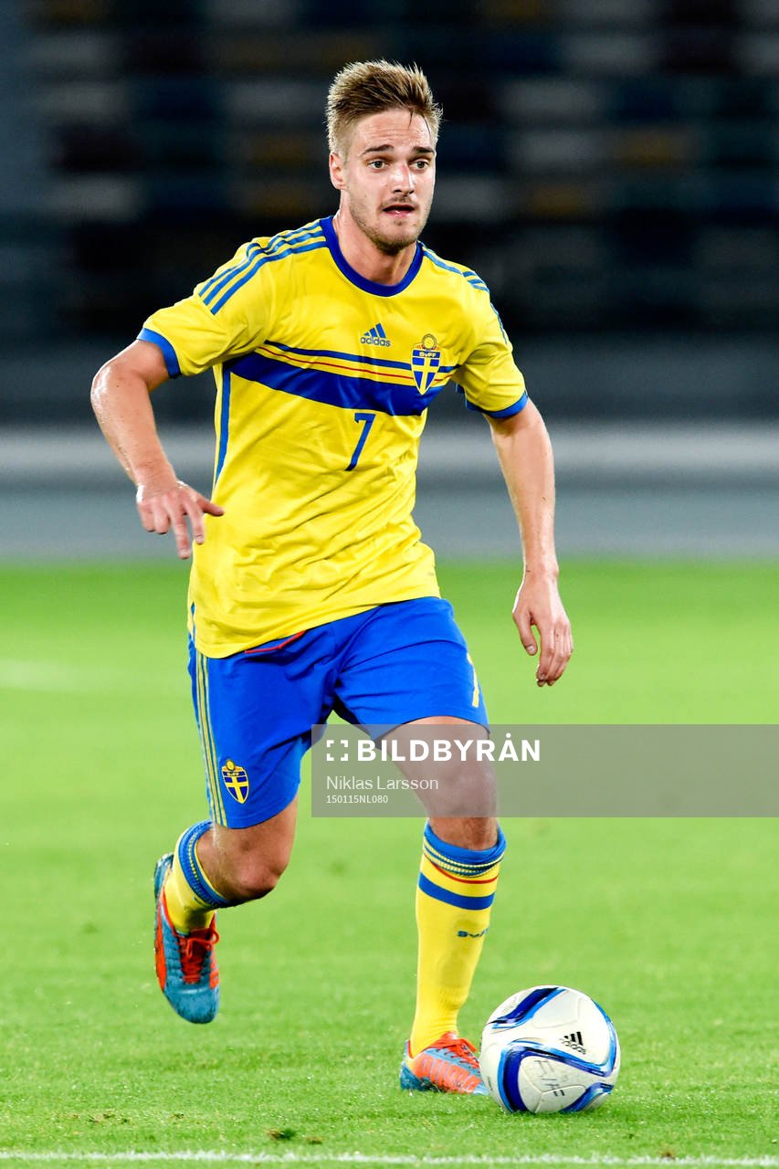 Sveriges Johan Mårtensson under vänskapsmatchen i fotboll mellan Sverige och Elfenbenskusten den 15 januari 2015 i Abu Dhabi.