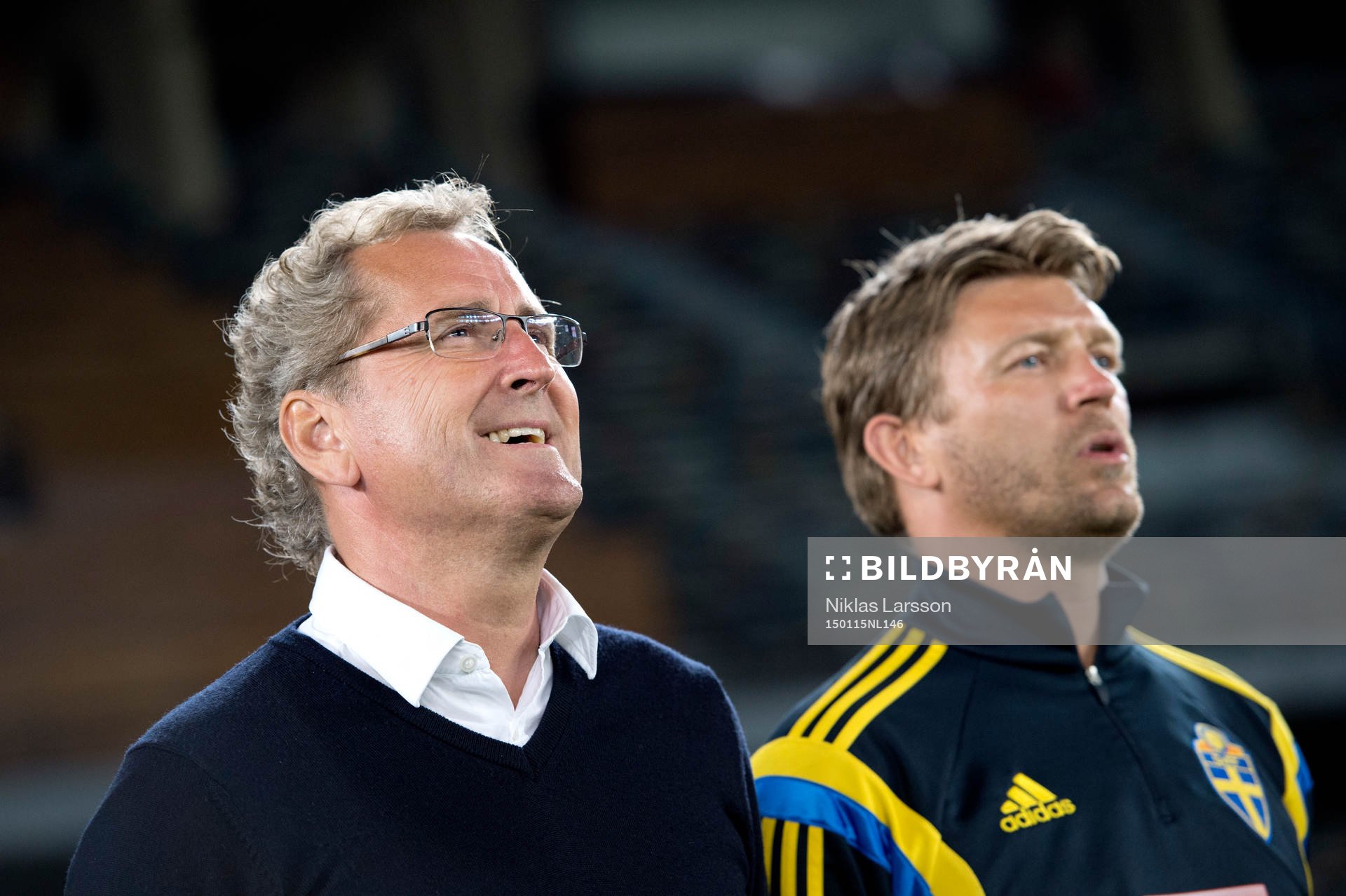 Sveriges förbundskapten Erik Hamrén och players manager
