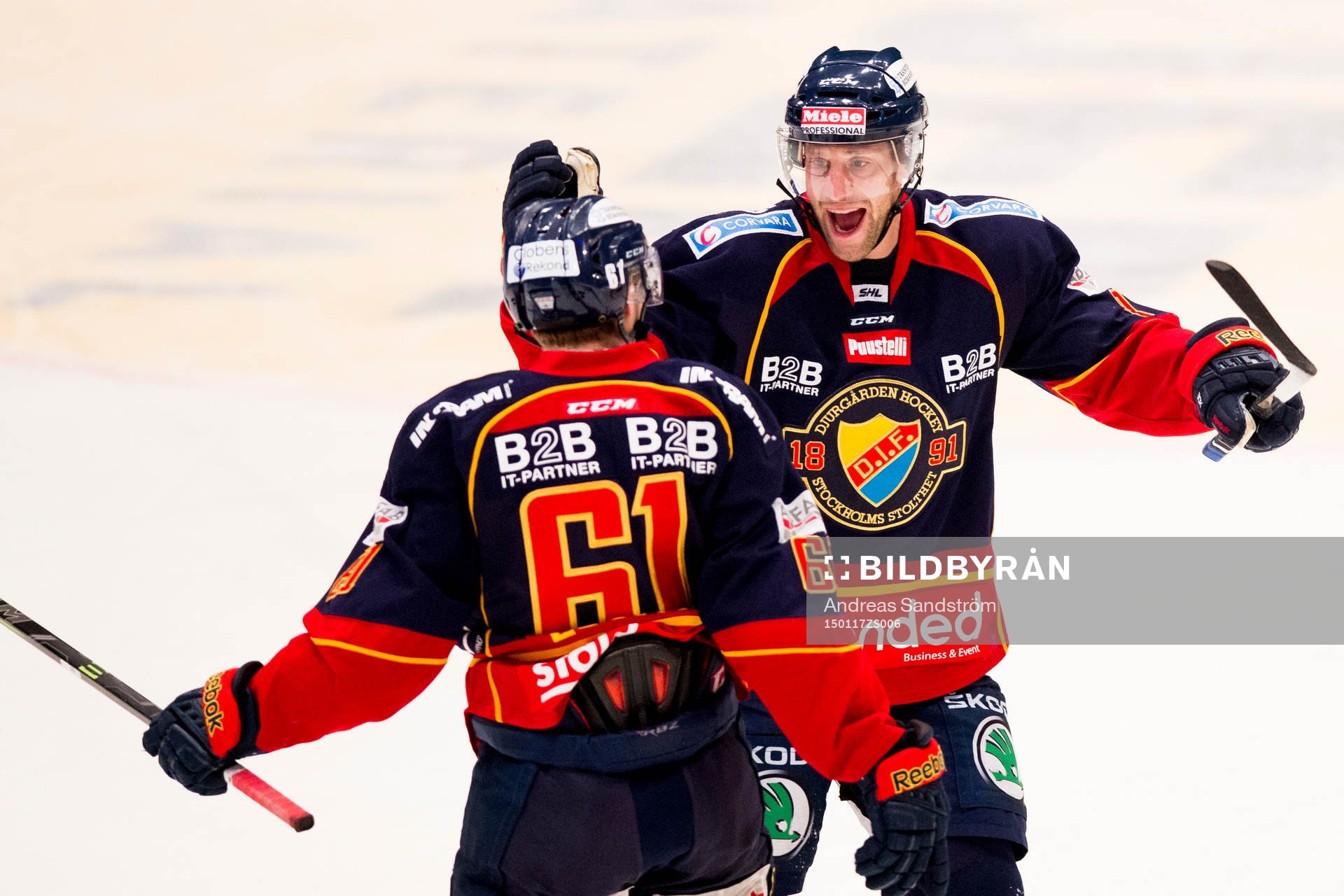 Djurgården Markus Ljungh och Marcus Nilson jublar