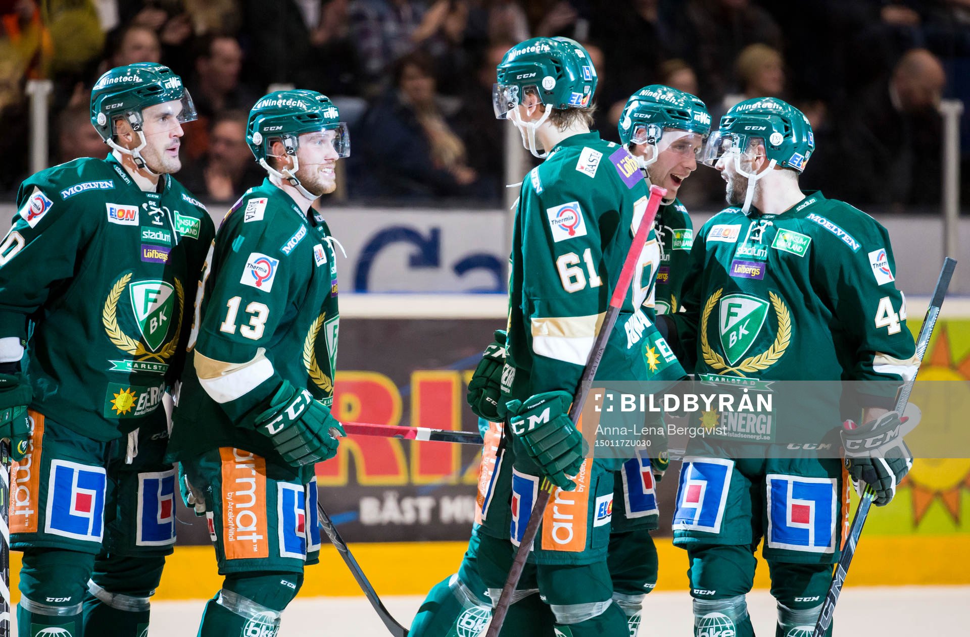 Färjestads Niclas Arell, Linus Persson, Daniel Gunnarsson,