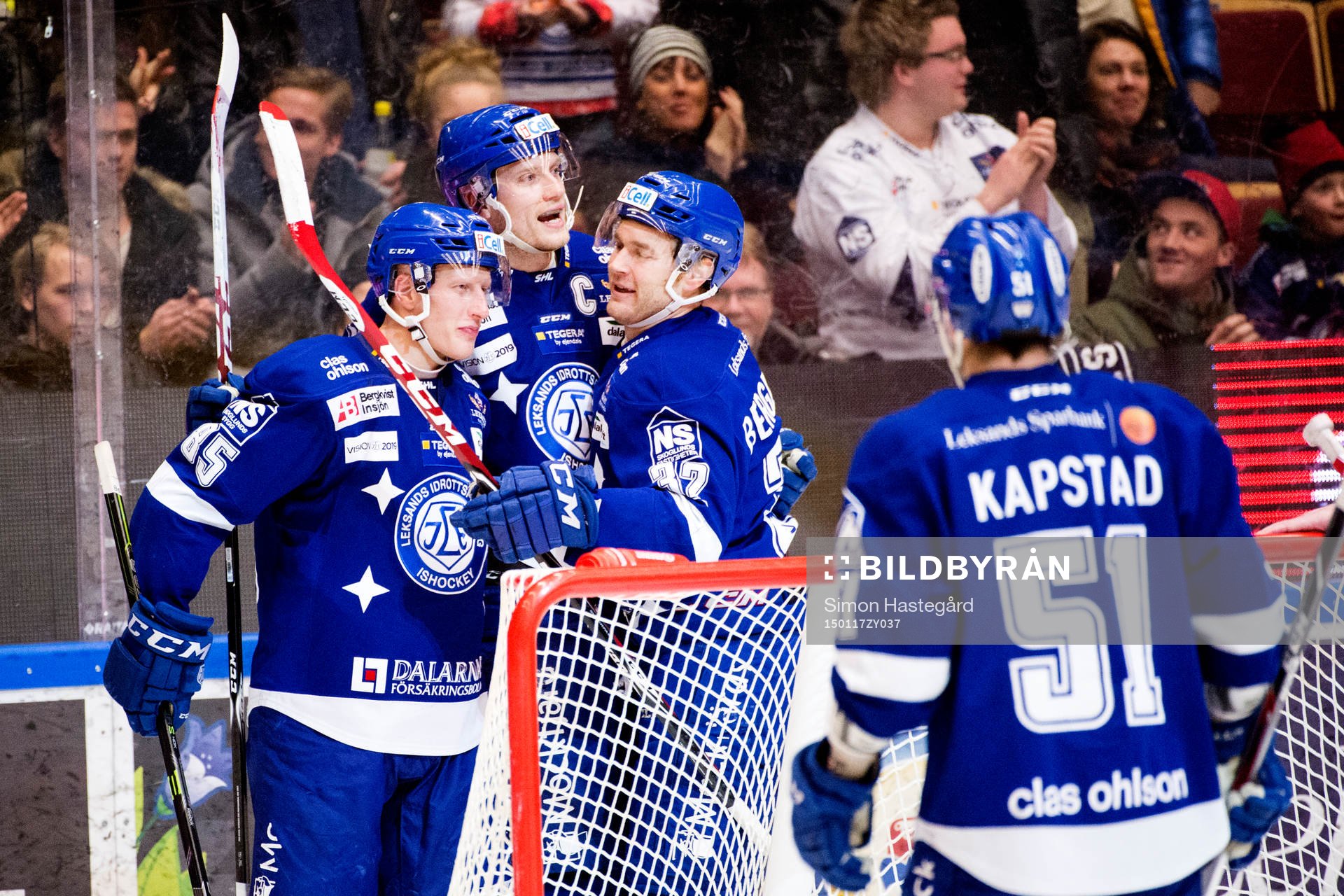 Leksands Toni Kähkönen , Johan Ryno och Jens Bergenström