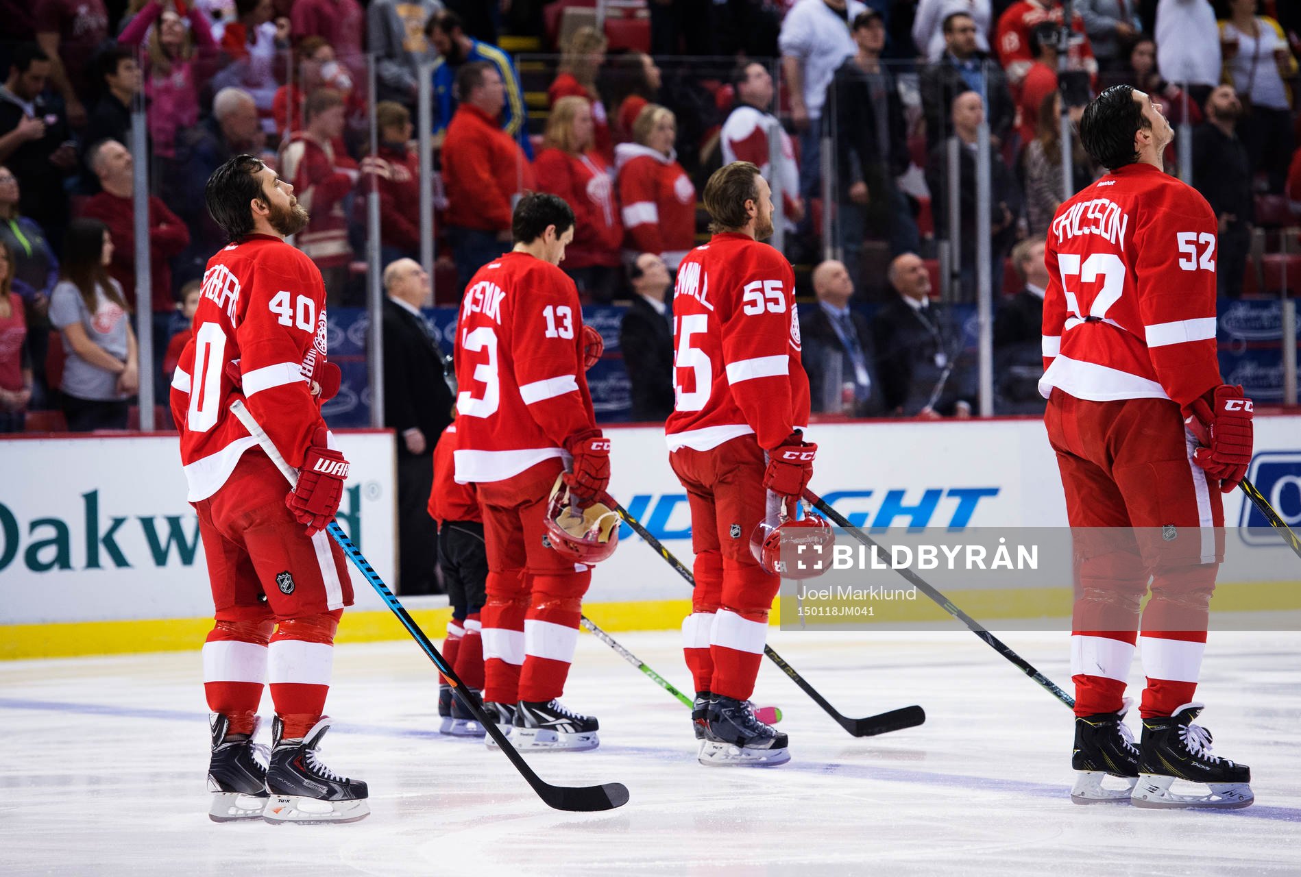 Detroits Henrik Zetterberg, Pavel Datsyuk, Niklas Kronwall