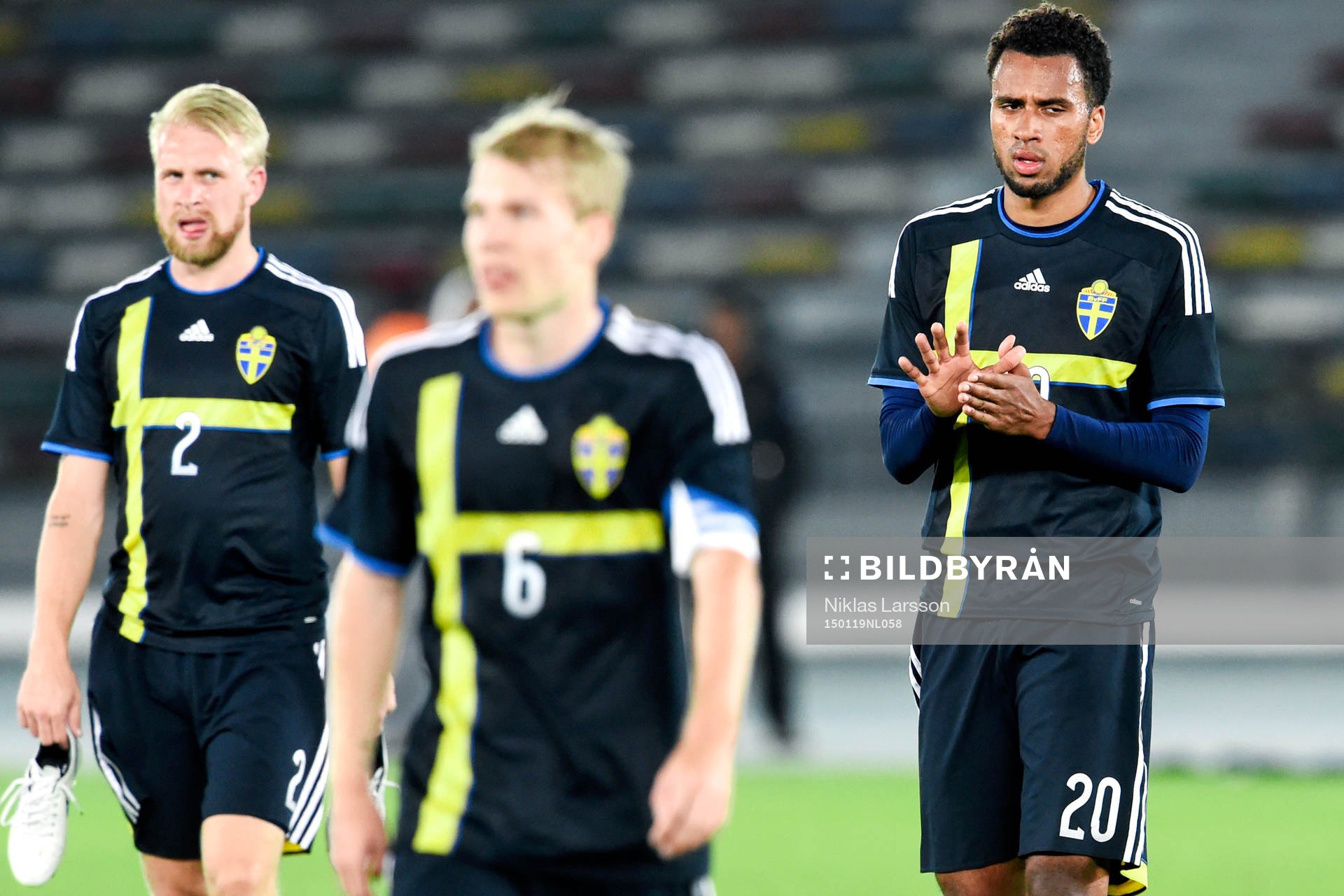 Sveriges Johan Larsson, Oscar Lewicki  och Isaac Kiese