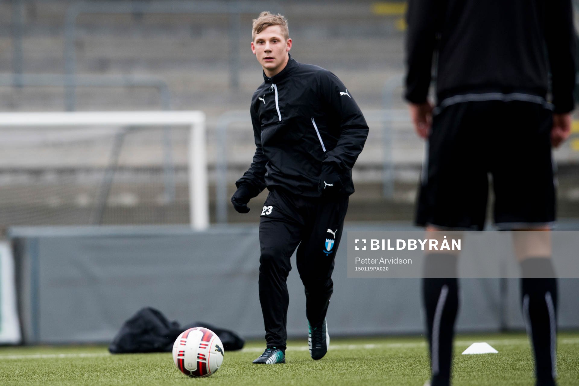 Malmö FFs Erik Andersson under en fotbollsträning med Malmö FF den 19 januari 2015 i Malmö.