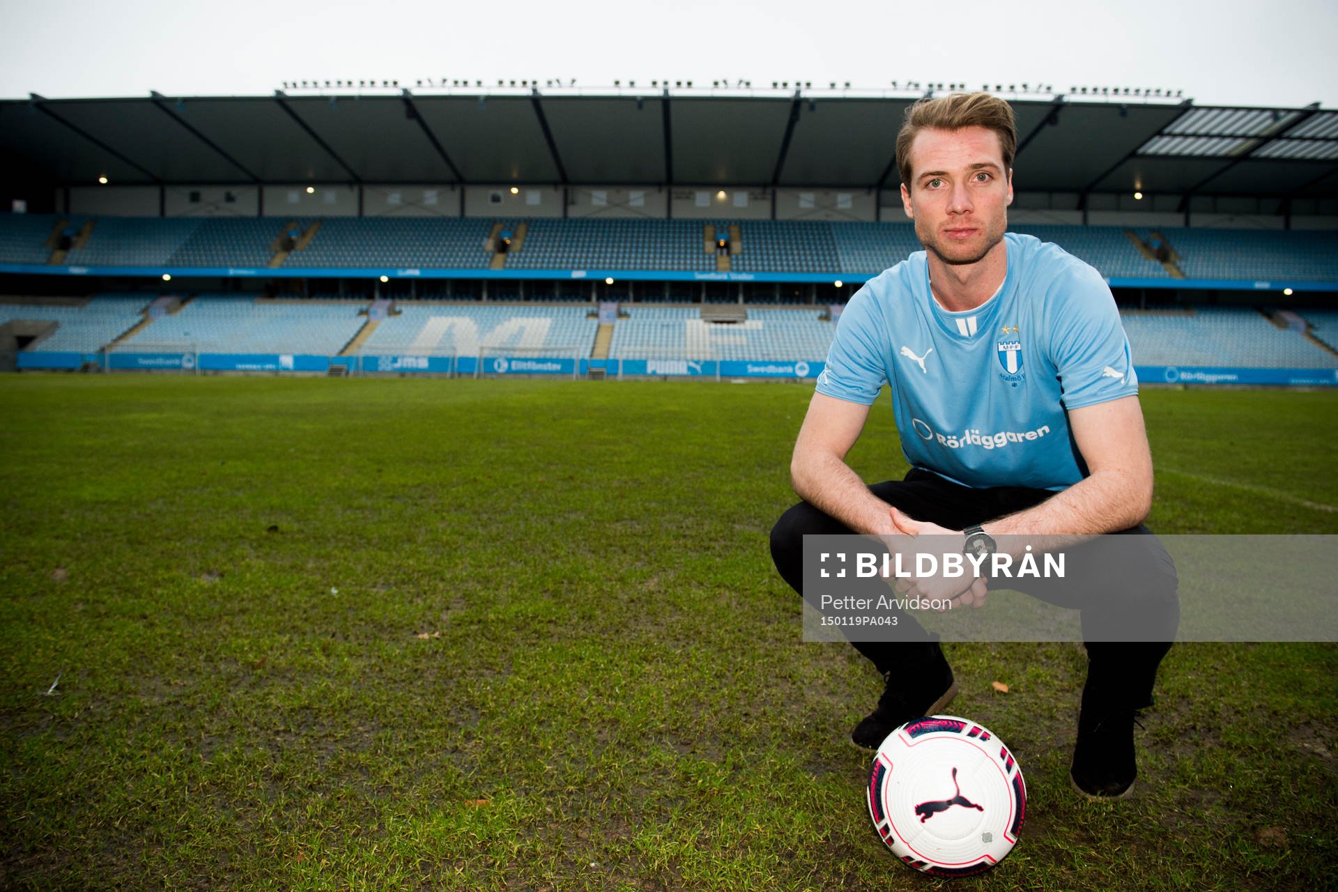 Malmö FFs nyförvärv Jo Inge Berget poserar för ett porträtt efter en presskonferens där Malmö FF presenterar Jo Inge Berget som ny spelare den 19 januari 2015 i Malmö.