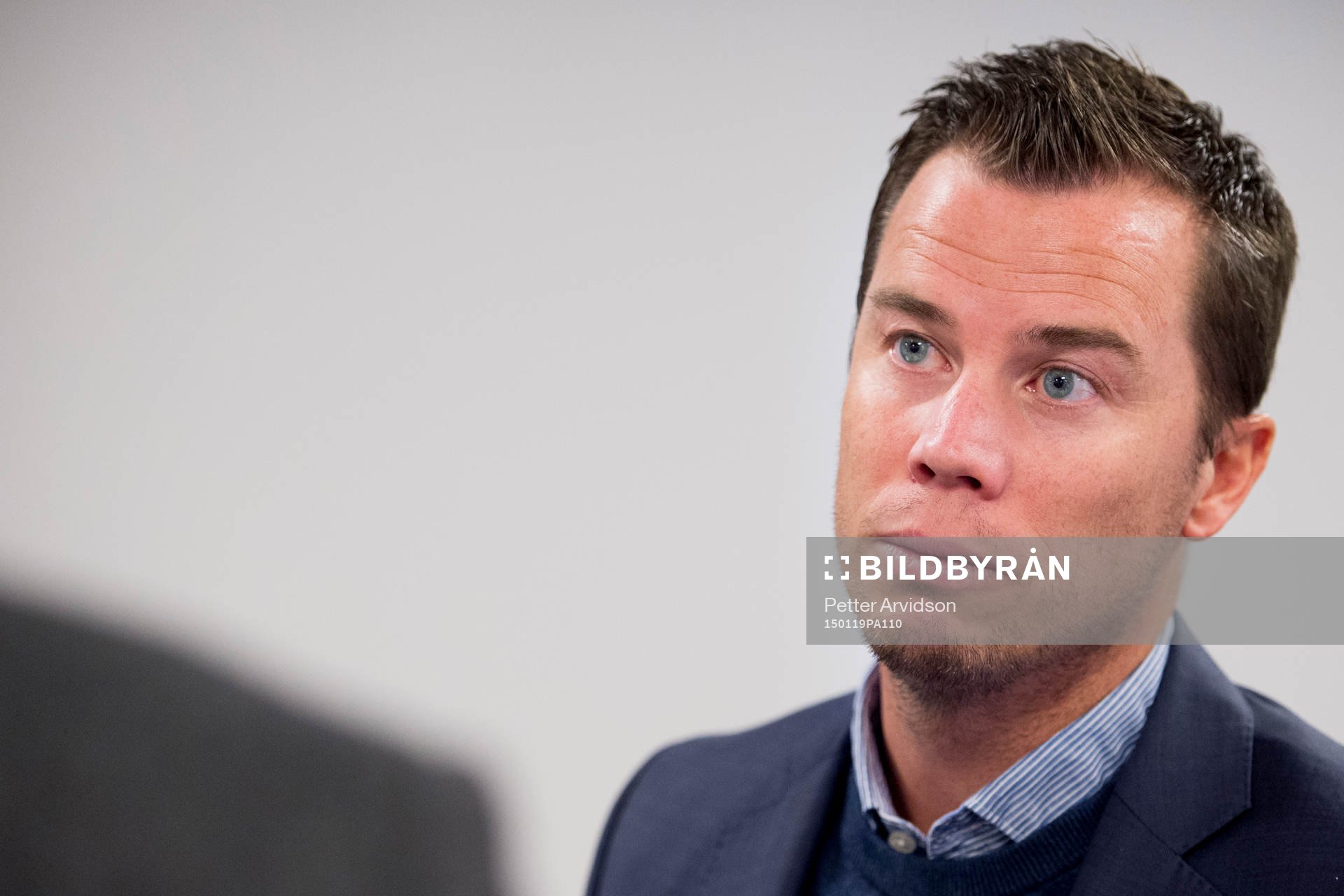 Malmö FFs sportchef Daniel Andersson under en presskonferens där Malmö FF presenterar Jo Inge Berget som ny spelare den 19 januari 2015 i Malmö.