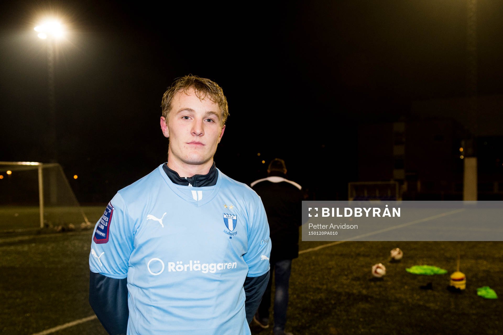 Malmö FFs ungdomsspelare Franz Brorsson har fått ett lärlingskontrakt med A-laget, här poserar han för en bild efter en fotbollsträning den 20 januari 2015 i Malmö.