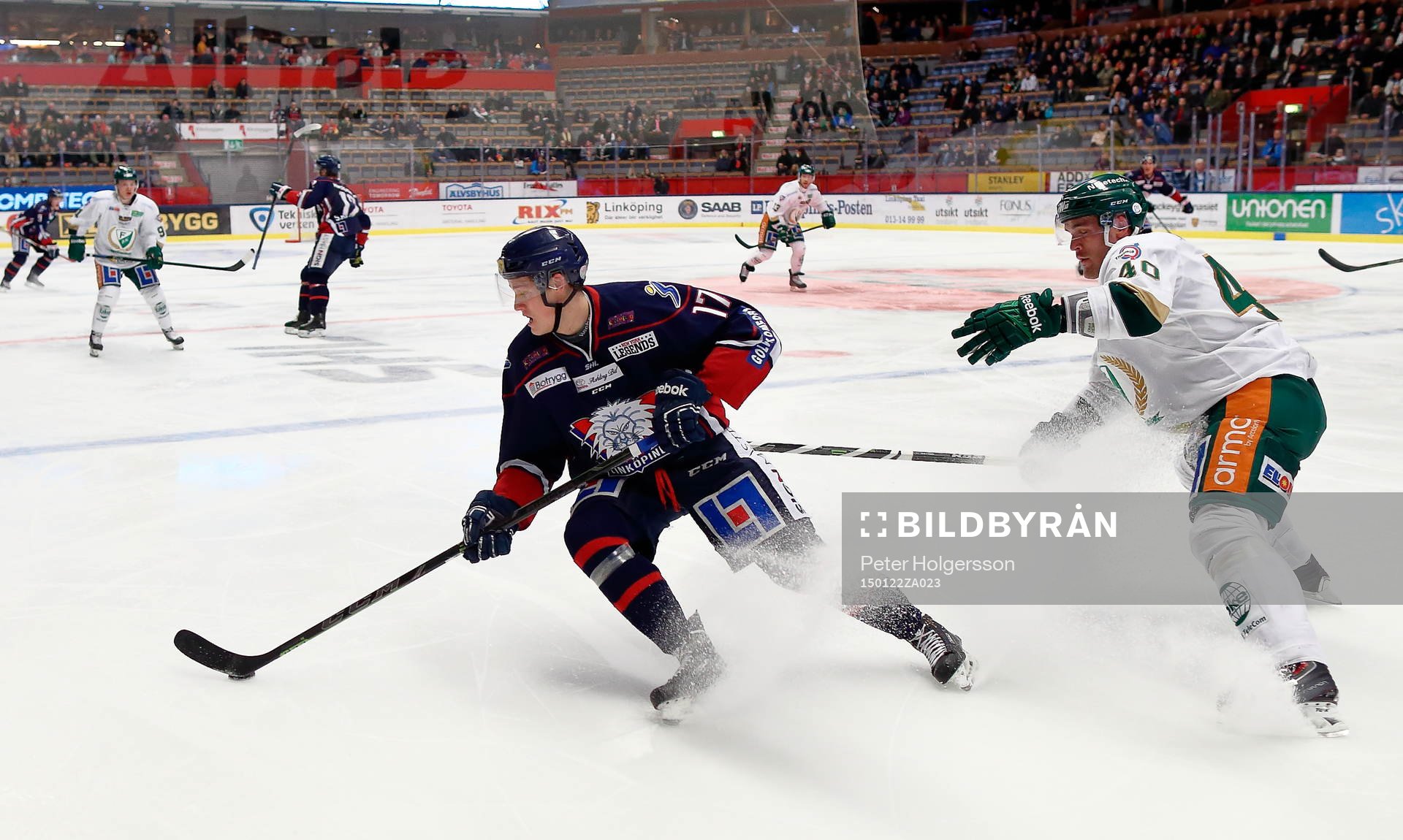 Linköpings Henrik Törnqvist och Färjestads Niklas Arell