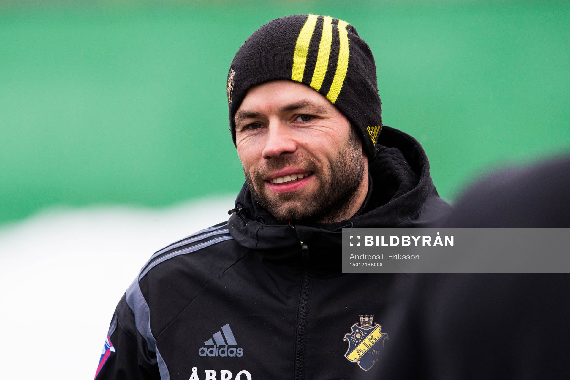 AIK:s tränare Andreas Alm under  träningsmatchen i fotboll mellan AIK och Lahti den 24 januari 2015 i Stockholm. 
