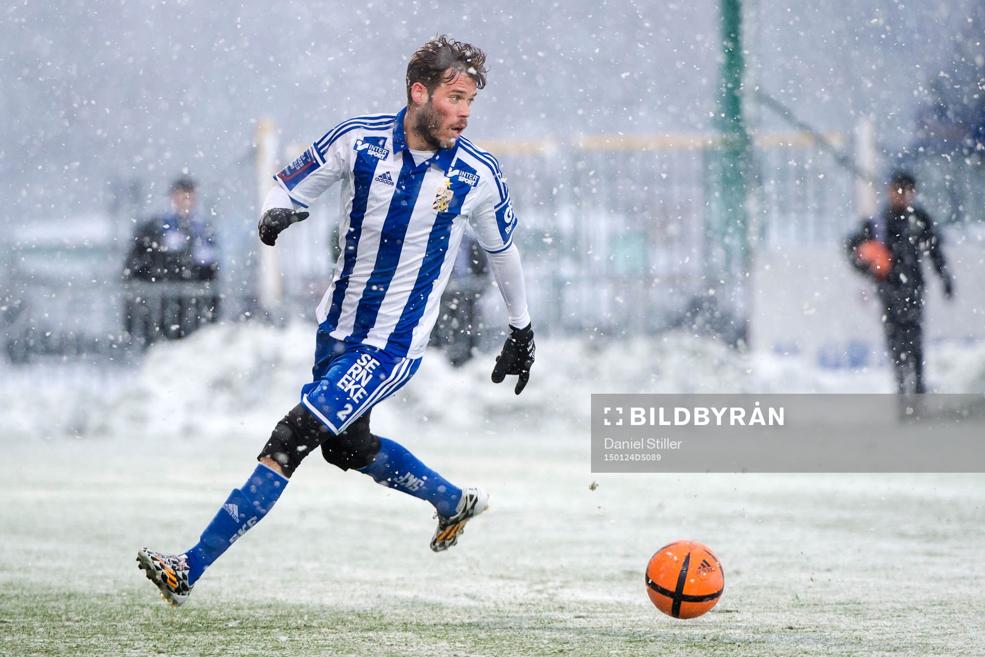 IFK Göteborgs Emil Salomonsson under träningsmatchen i fotboll mellan IFK Göteborg och Nordsjälland den 24 april 2015 i Göteborg.