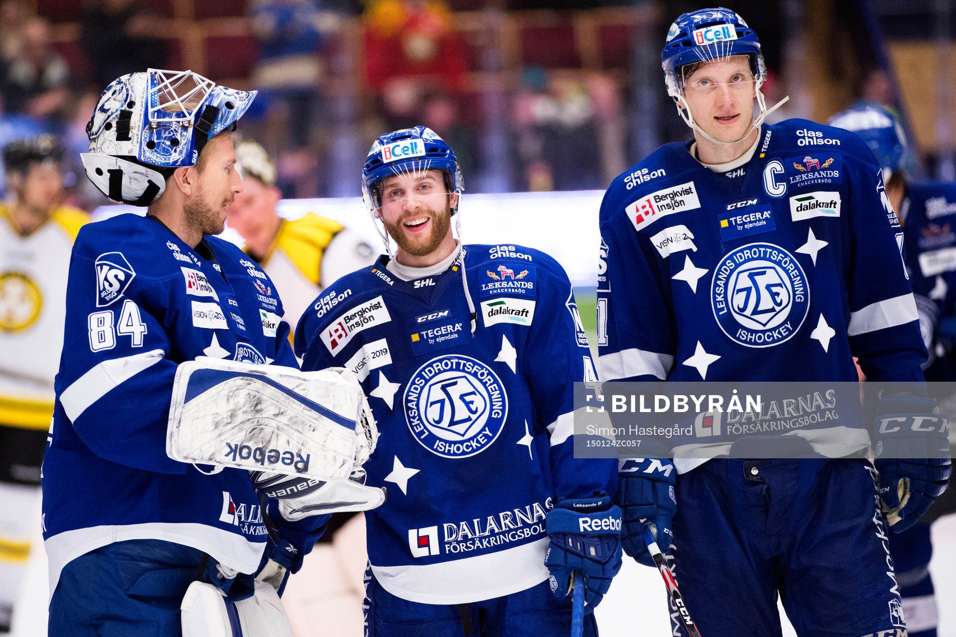 Leksands målvakt Joakim Lundström , Mattias Guter och