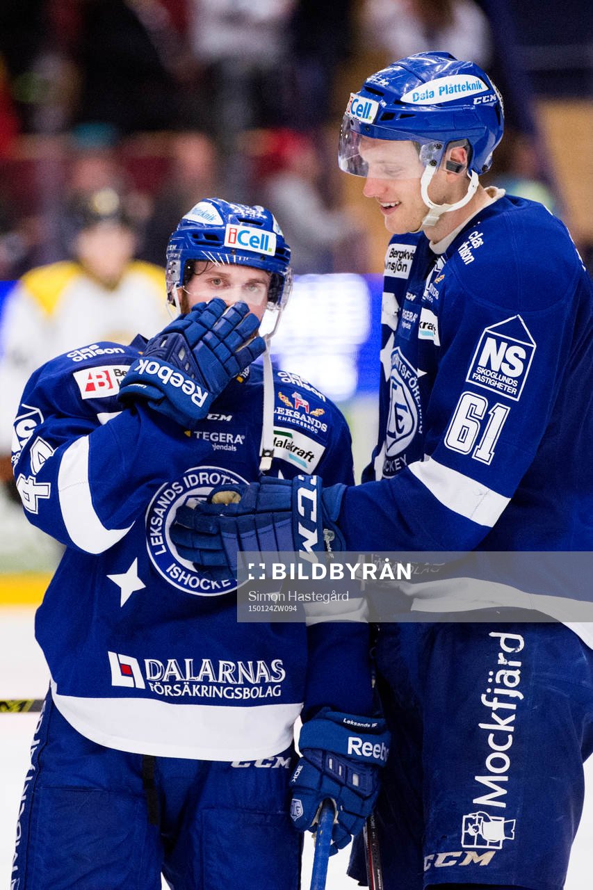Leksands Mattias Guter och Johan Ryno jublar