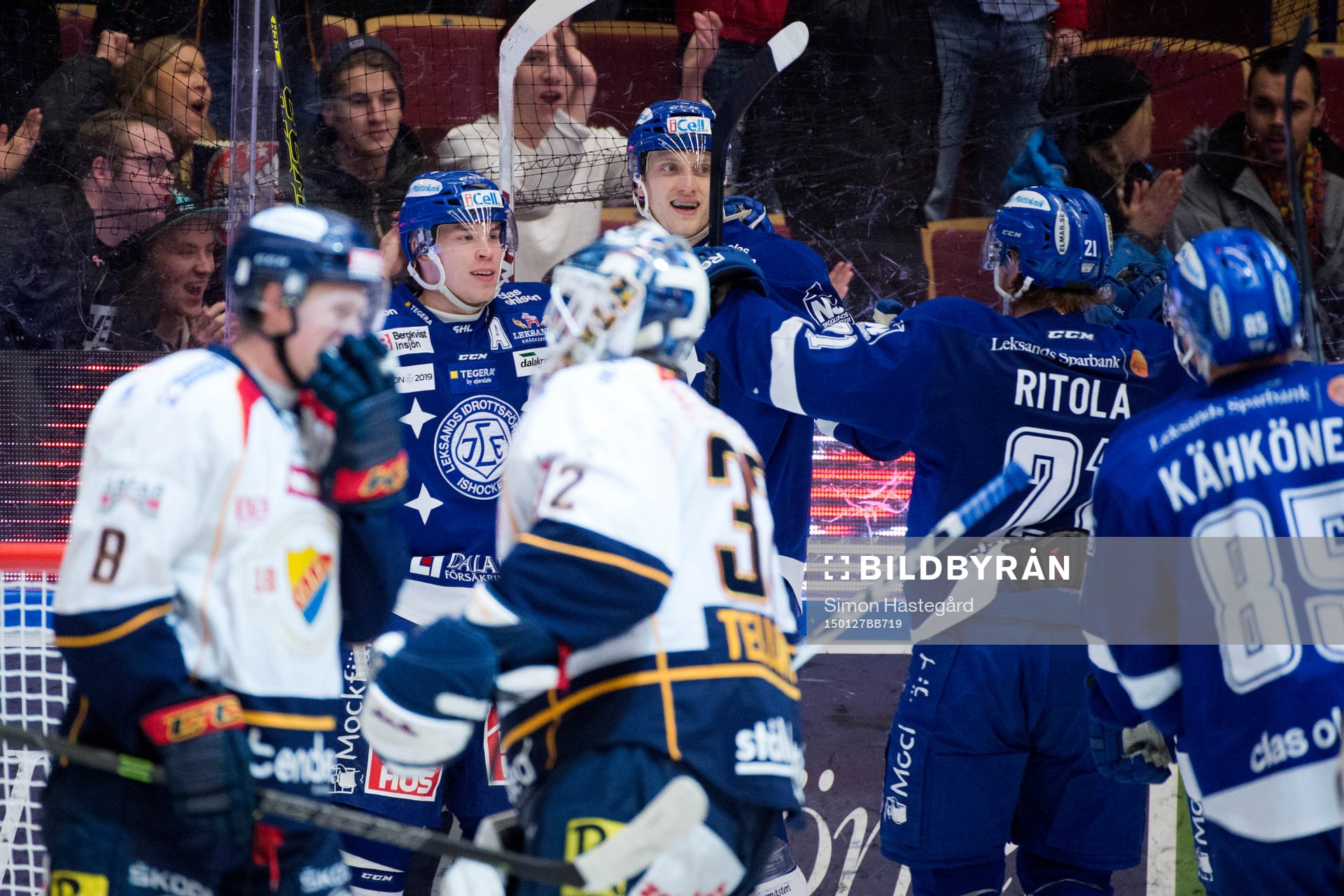 Leksands Tomi Sallinen och Johan Ryno jublar
