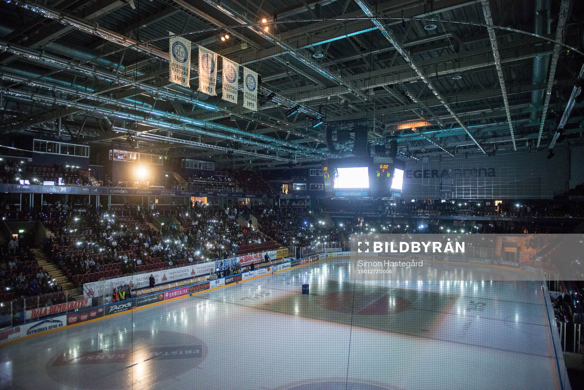 Tegera Arena före ishockeymatchen i SHL mellan Leksand och