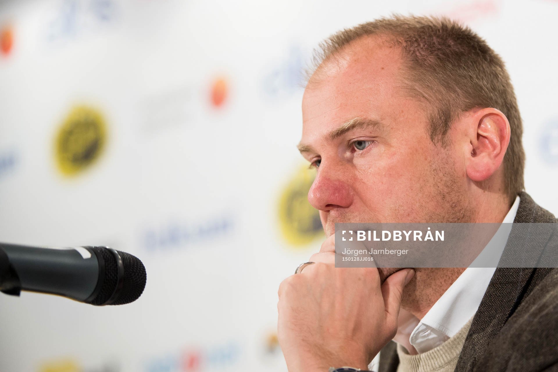 Elfsborgs manager Magnus Haglund under Elfsborgs presskonferens den 28 januari 2015 i BORÅS.