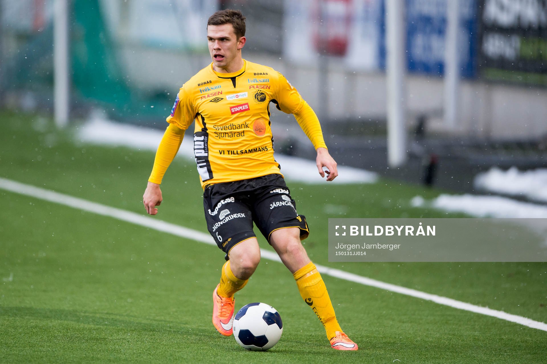 Elfsborgs Jesper Manns under träningsmatchen i fotboll mellan Elfsborg och Nordsjälland den 31 januari 2015 i Borås.
