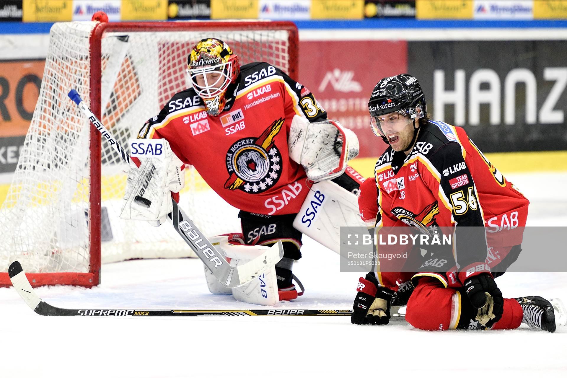 Luleås målvakt Joel Lassinantti och Jonathan Sigalet