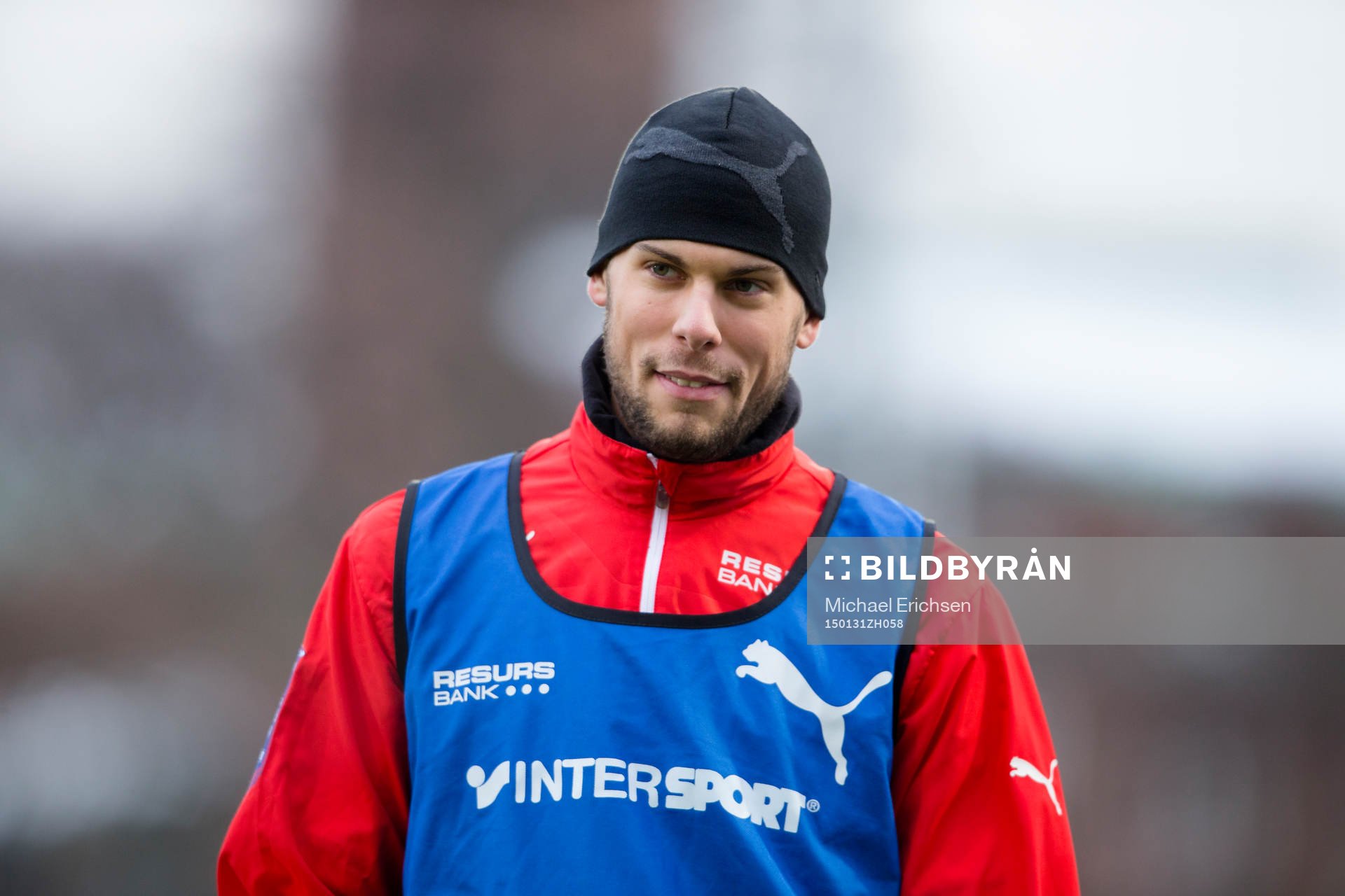 Helsingborgs Robin Simovic innan träningsmatchen i fotboll