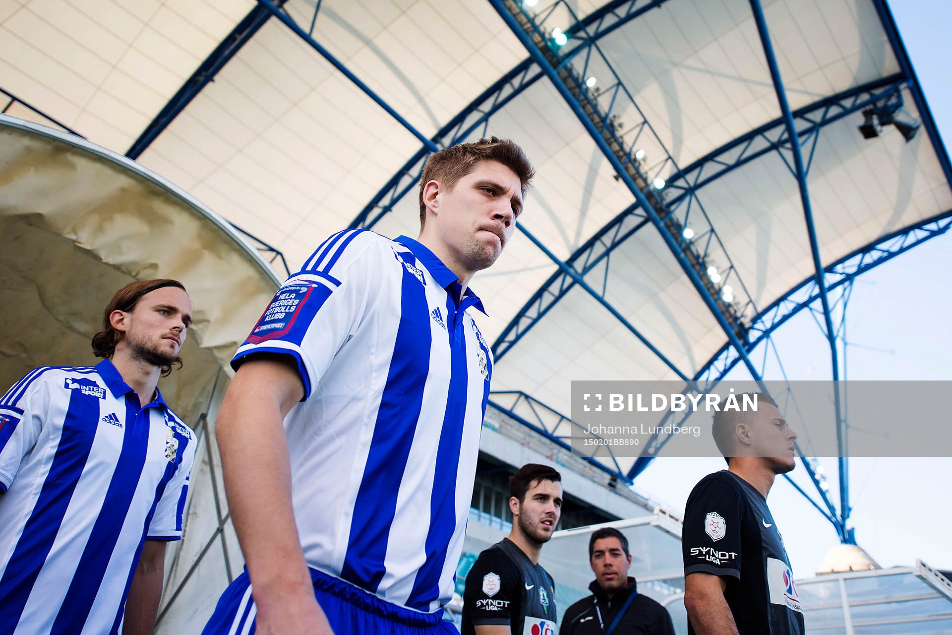 IFK Göteborgs Mikael Boman och Tom Pettersson under en träningsmatch i fotboll mellan IFK Göteborg och FK Jablonec den 2 februari 2015 i Faro.