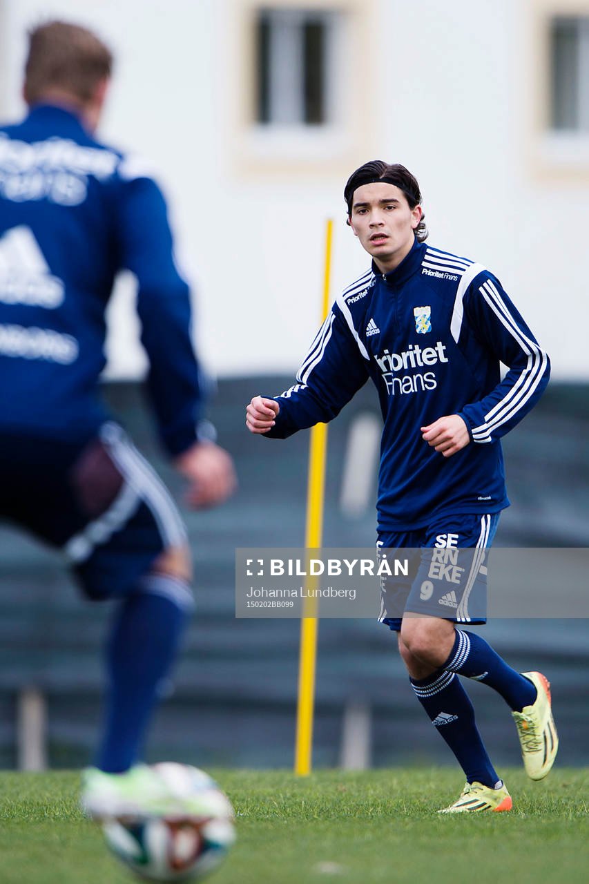 IFK Göteborgs Martin Johansson Zanjanchi under en träning den 2 februari 2015 i Lagos. 