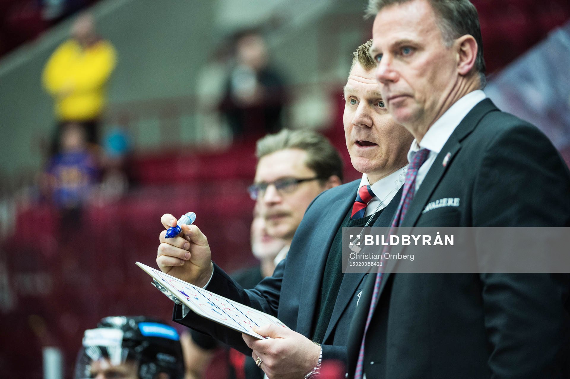 Malmö Redhawks tränare Björn Hellkvist, Mats Lusth och