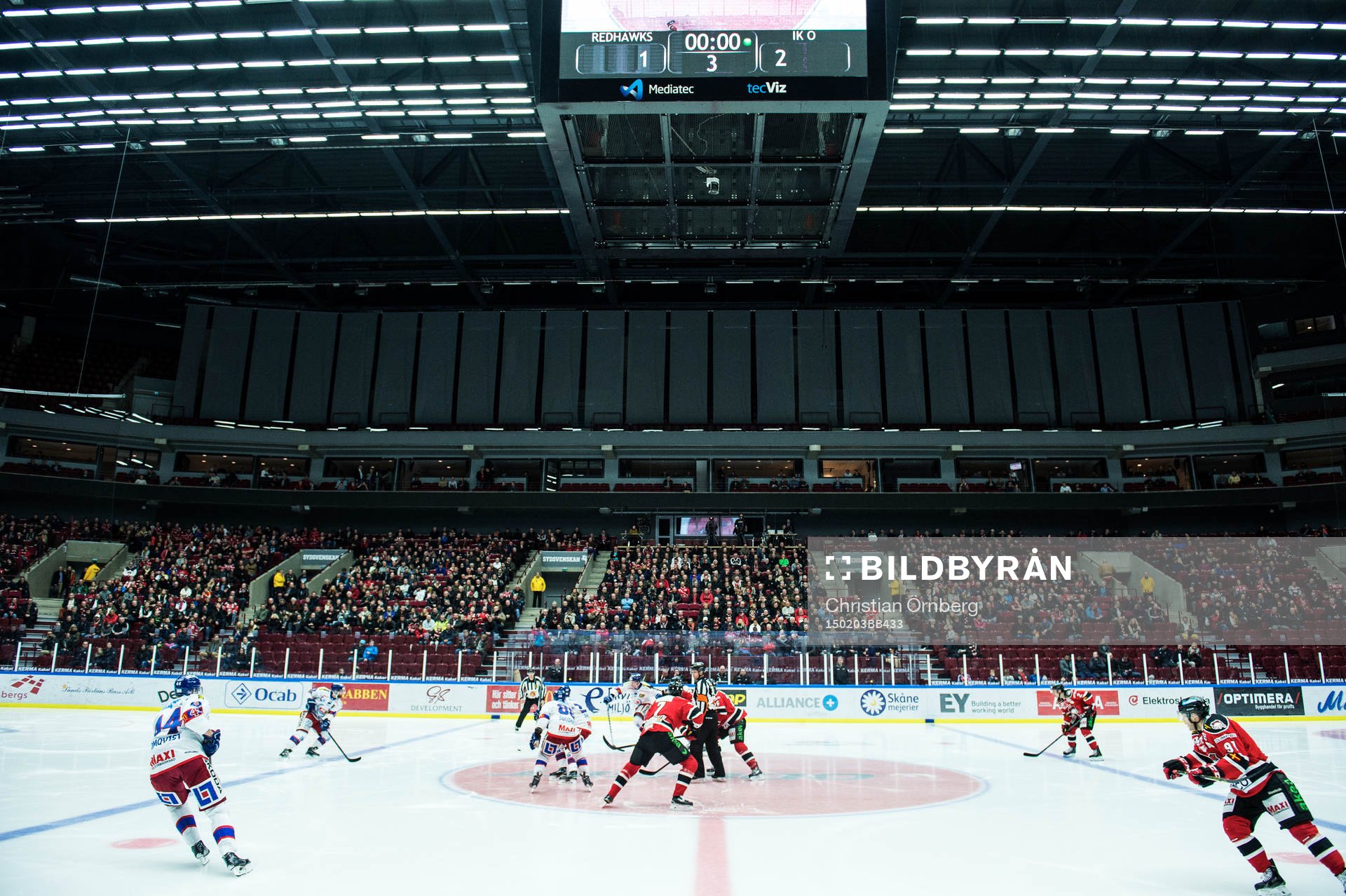Malmö Arena i hockeymatchen i Hockeyallsvenskan mellan