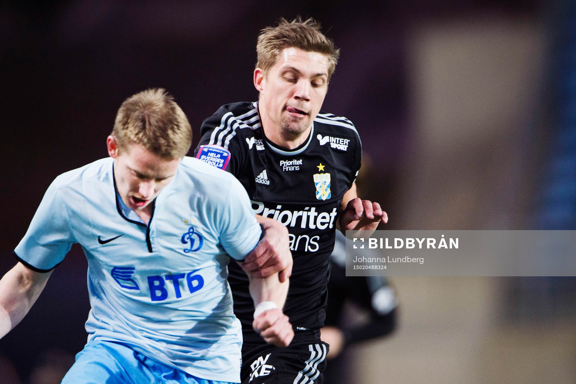 Dynamo Moskvas Tomas Hubocan och IFK Göteborgs Mikael Boman