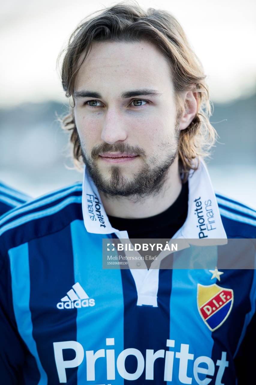 Kevin Walker under en pressträff där Djurgården presenterar sina nyförvärv för säsongen den 06 februari 2015 i Stockholm.
