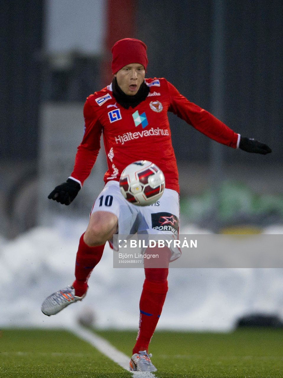 Kalmars Tobias Eriksson under träningsmatchen  mellan Helsingborgs IF och Kalmar FF 6 februari 2015 i Helsingborg.