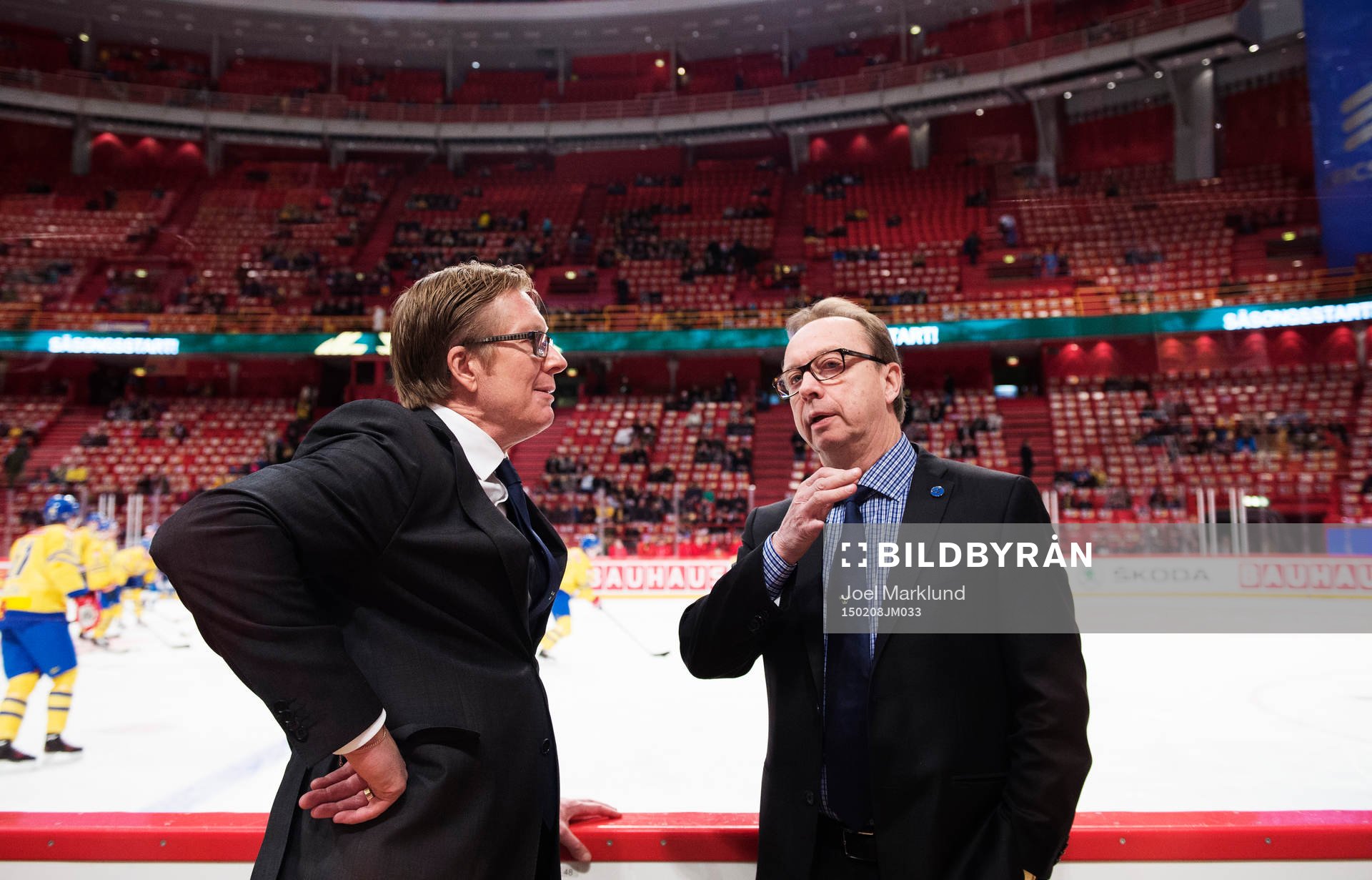 Svenska Ishockeyförbundets Tommy Boustedt och Sveriges