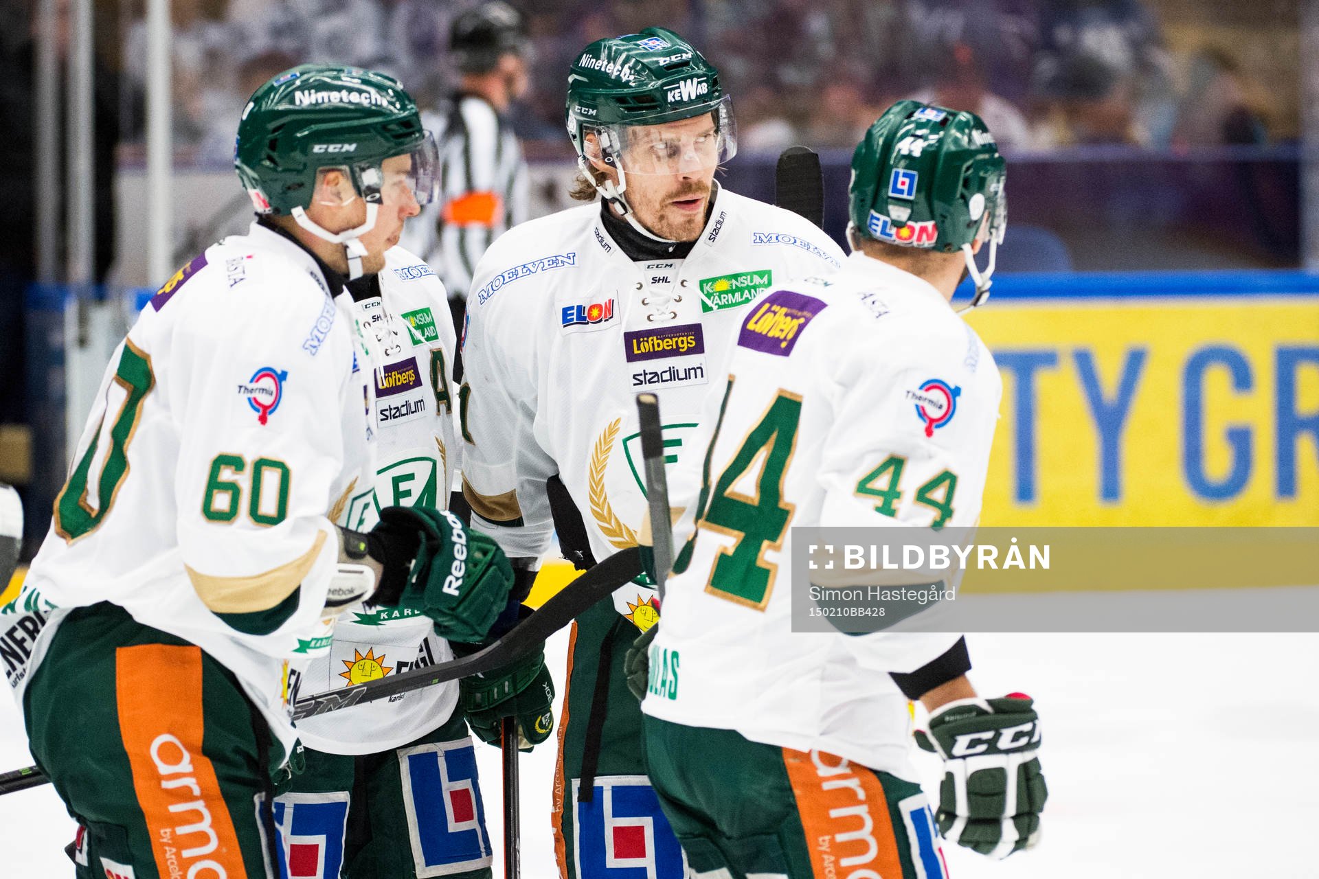 Färjestads Tero Koskiranta och Anssi Salmela jublar