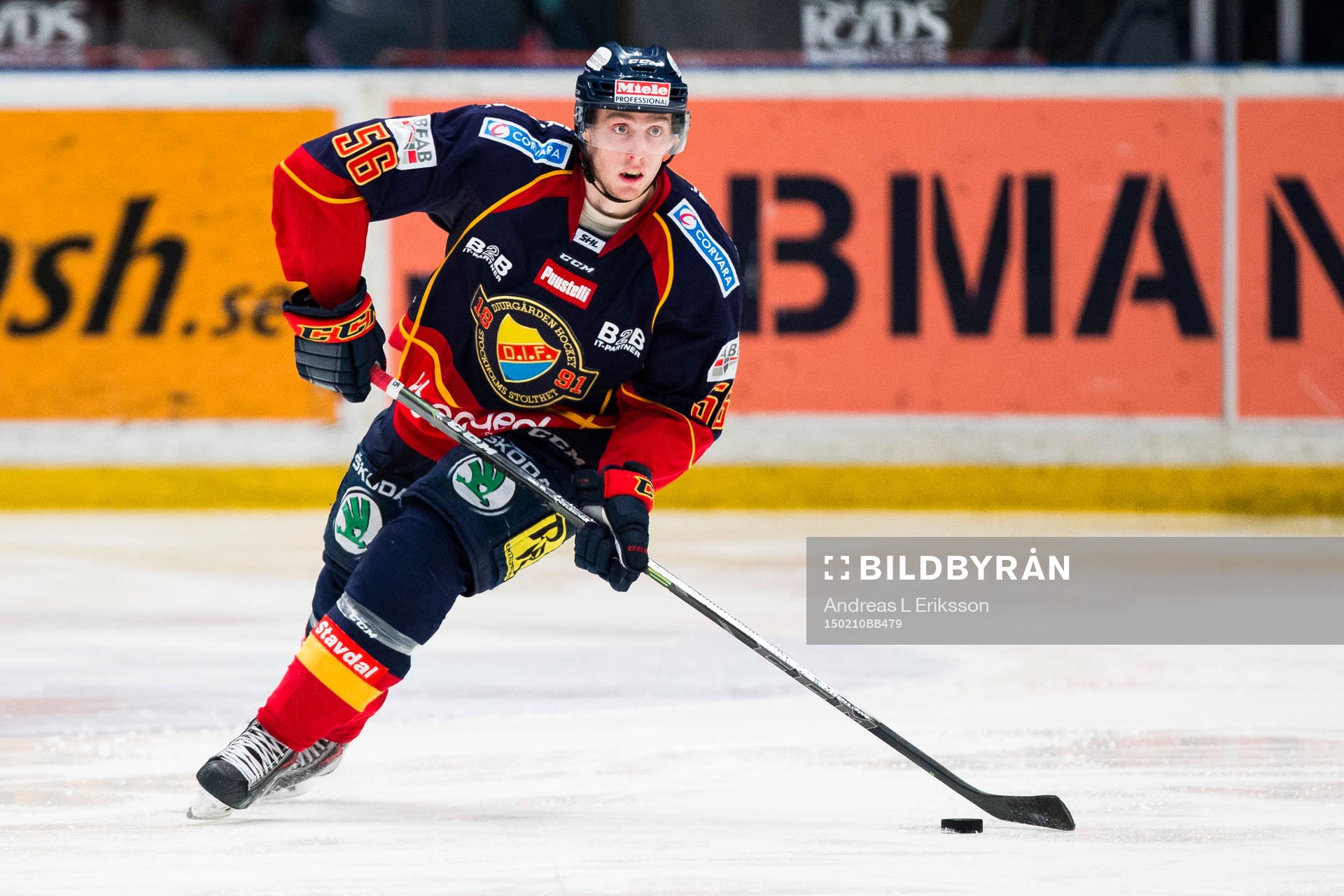 Djurgårdens Robin Norell med pucken