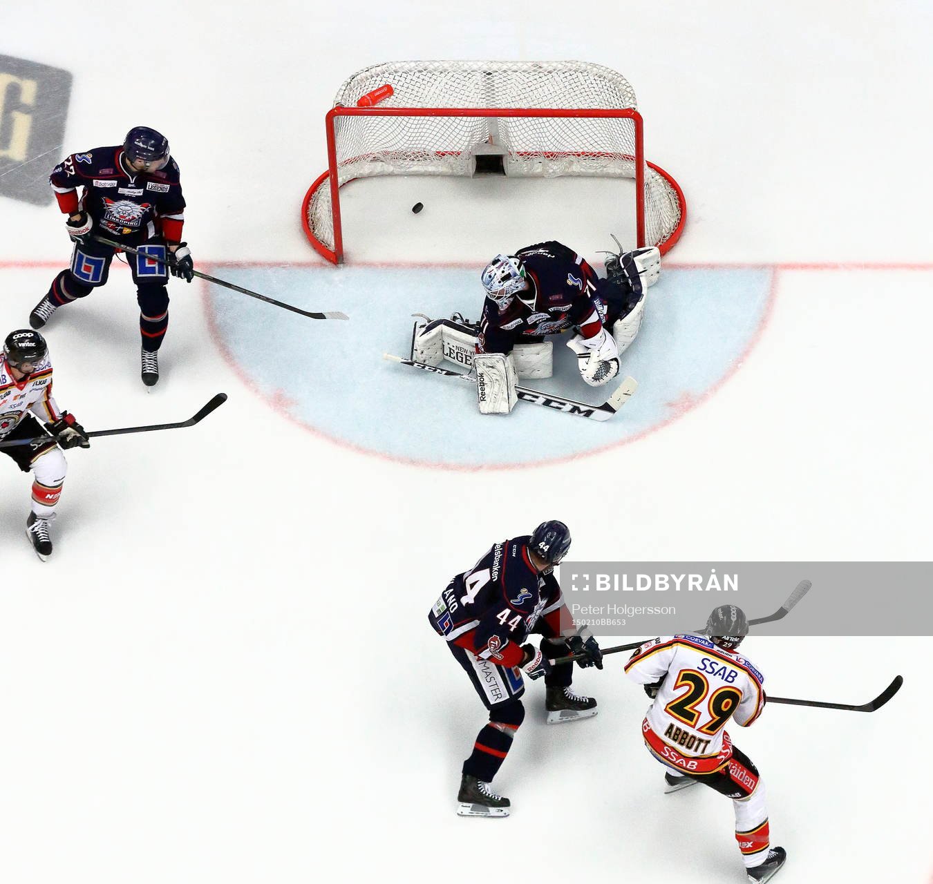 Mål 3-3 av Luleås Chris Abbott förbi Linköpings David