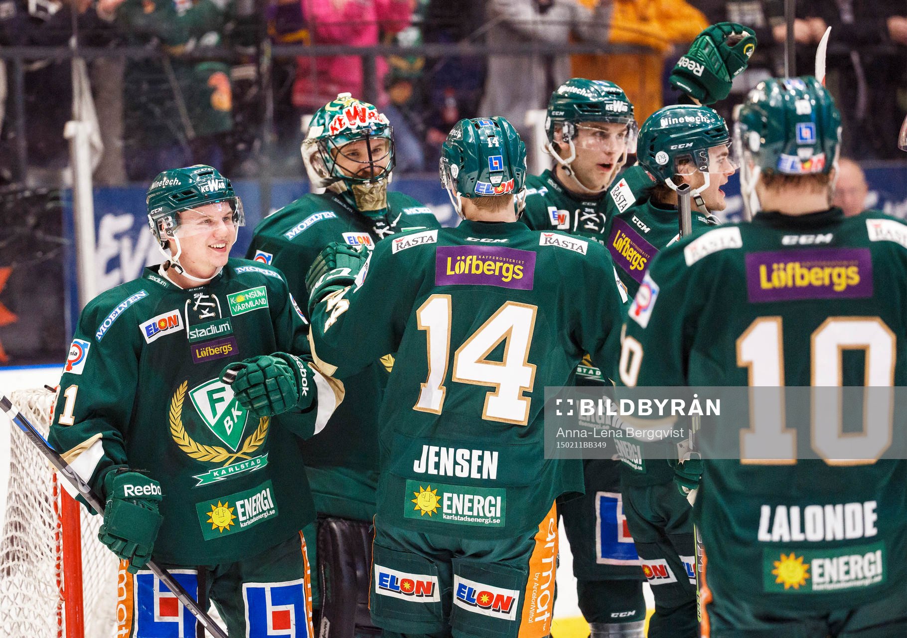 Färjestads Toni Rajala, Jesper Jensen, Daniel Gunnarsson