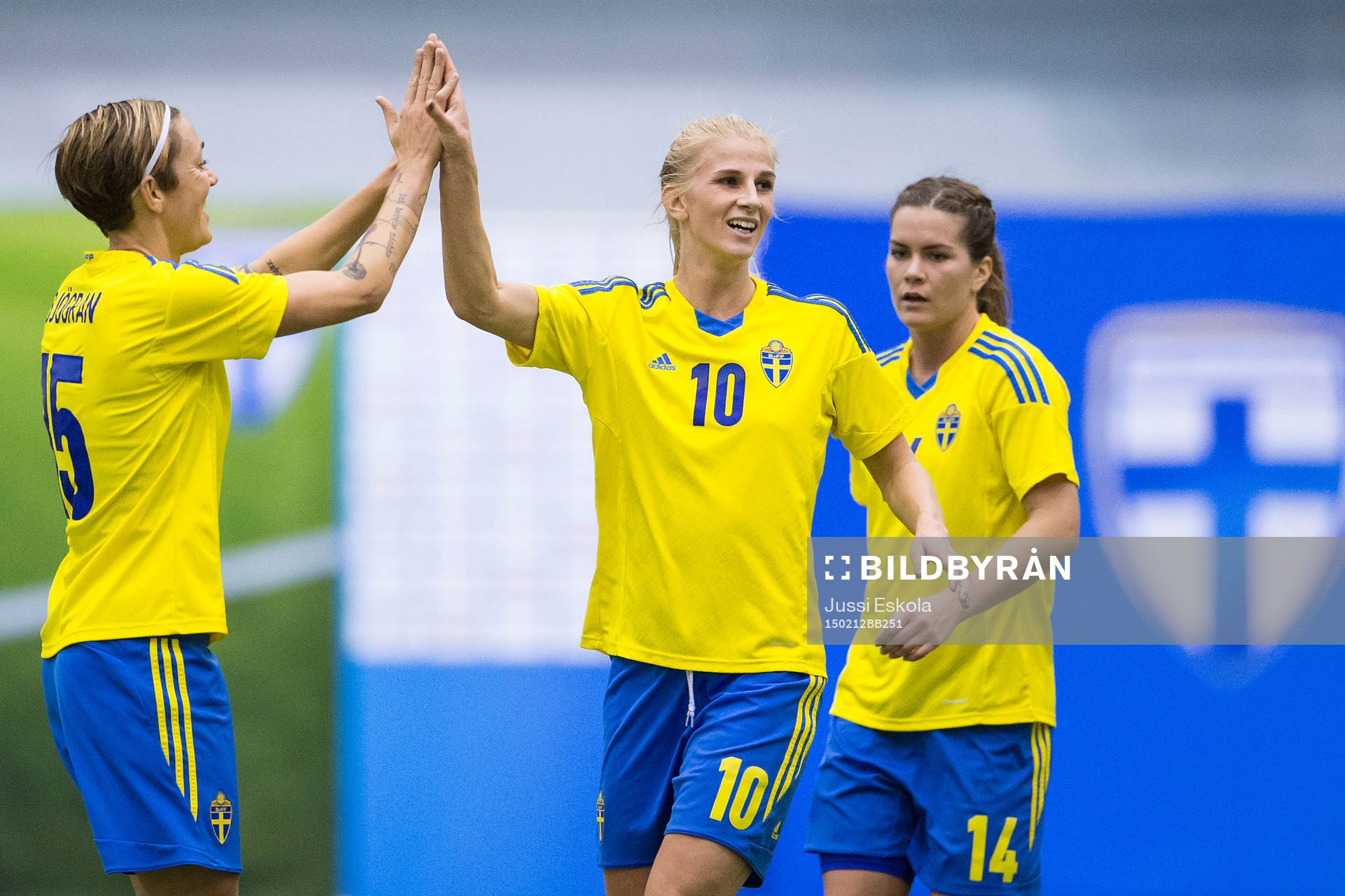 Sveriges Therese Sjögran, Sofia Jakobsson och Hanna