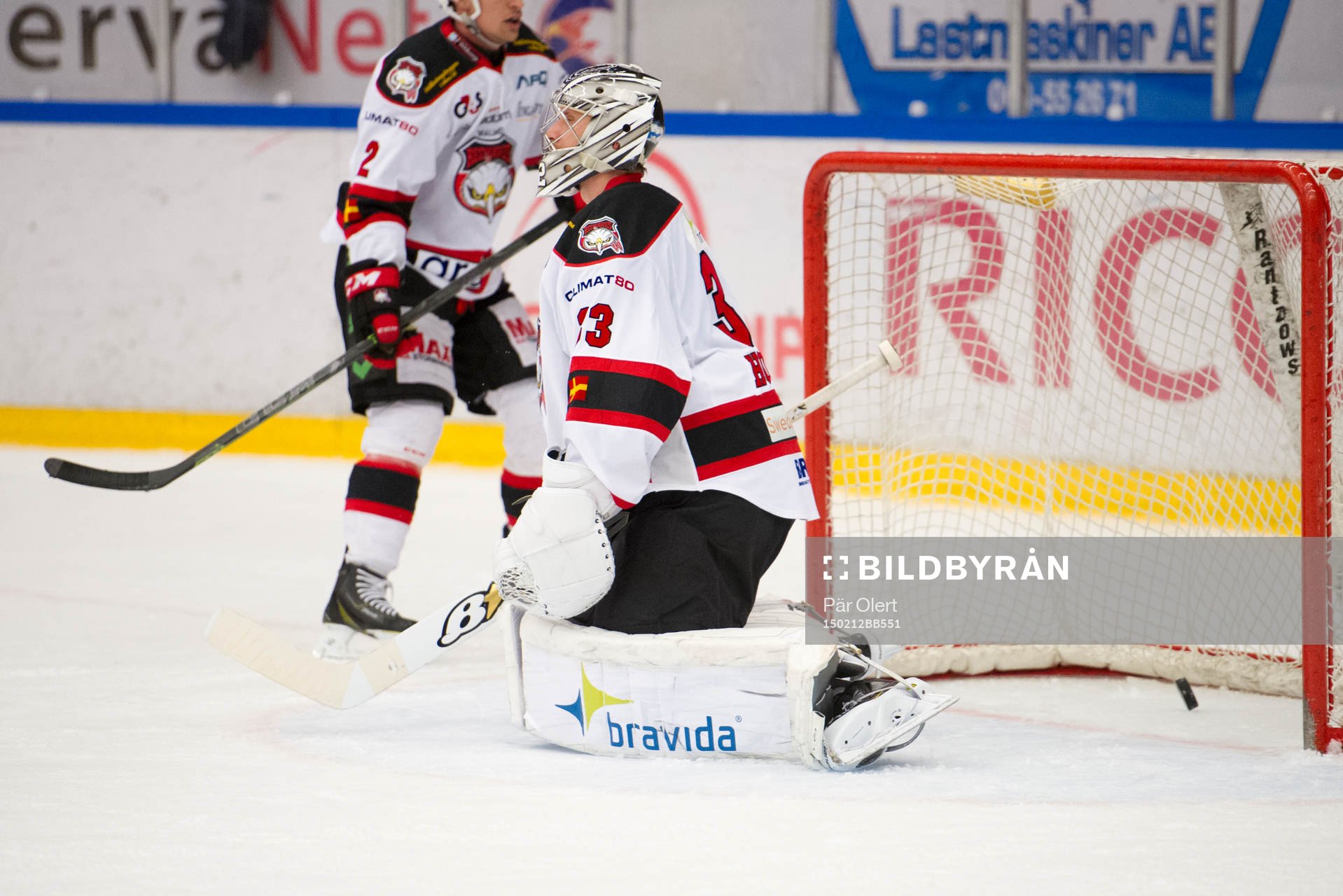 Malmö Redhawks målvakt Niko Hovinen släpper in 4-2 målet
