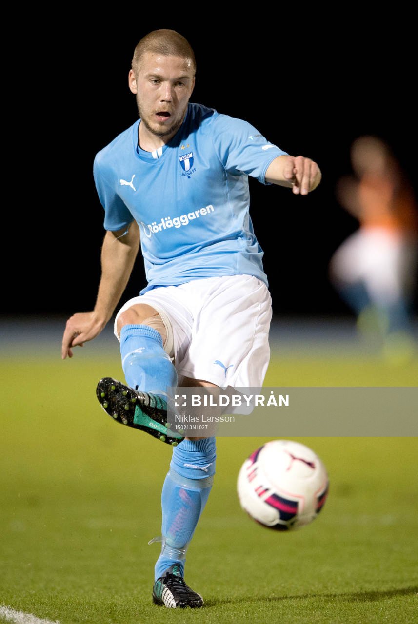 Malmös Anton Tinnerholm under träningsmatchen mellan Malmö och Tampa Bay Rowdies den 13 februari 2015 i Bradenton.