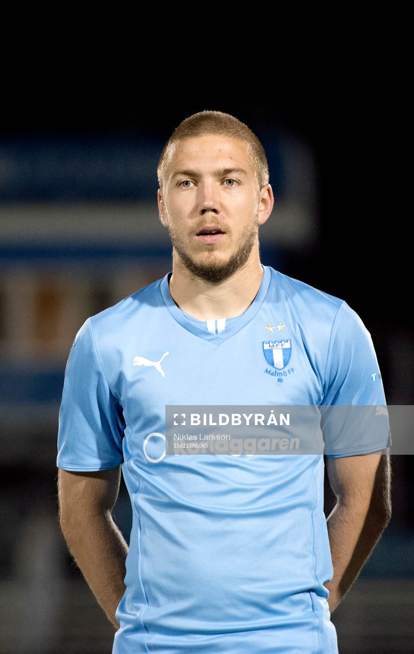 Malmös Anton Tinnerholm under träningsmatchen mellan Malmö och Tampa Bay Rowdies den 13 februari 2015 i Bradenton.