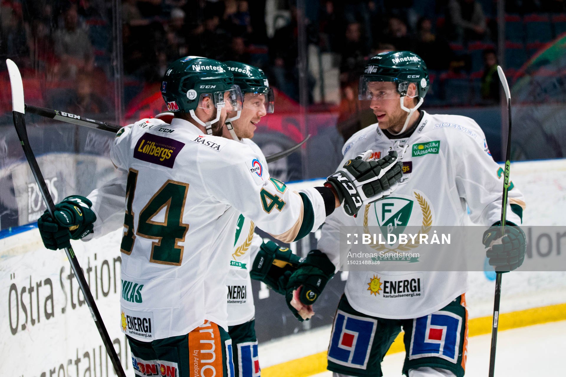 Färjestads spelare jublar