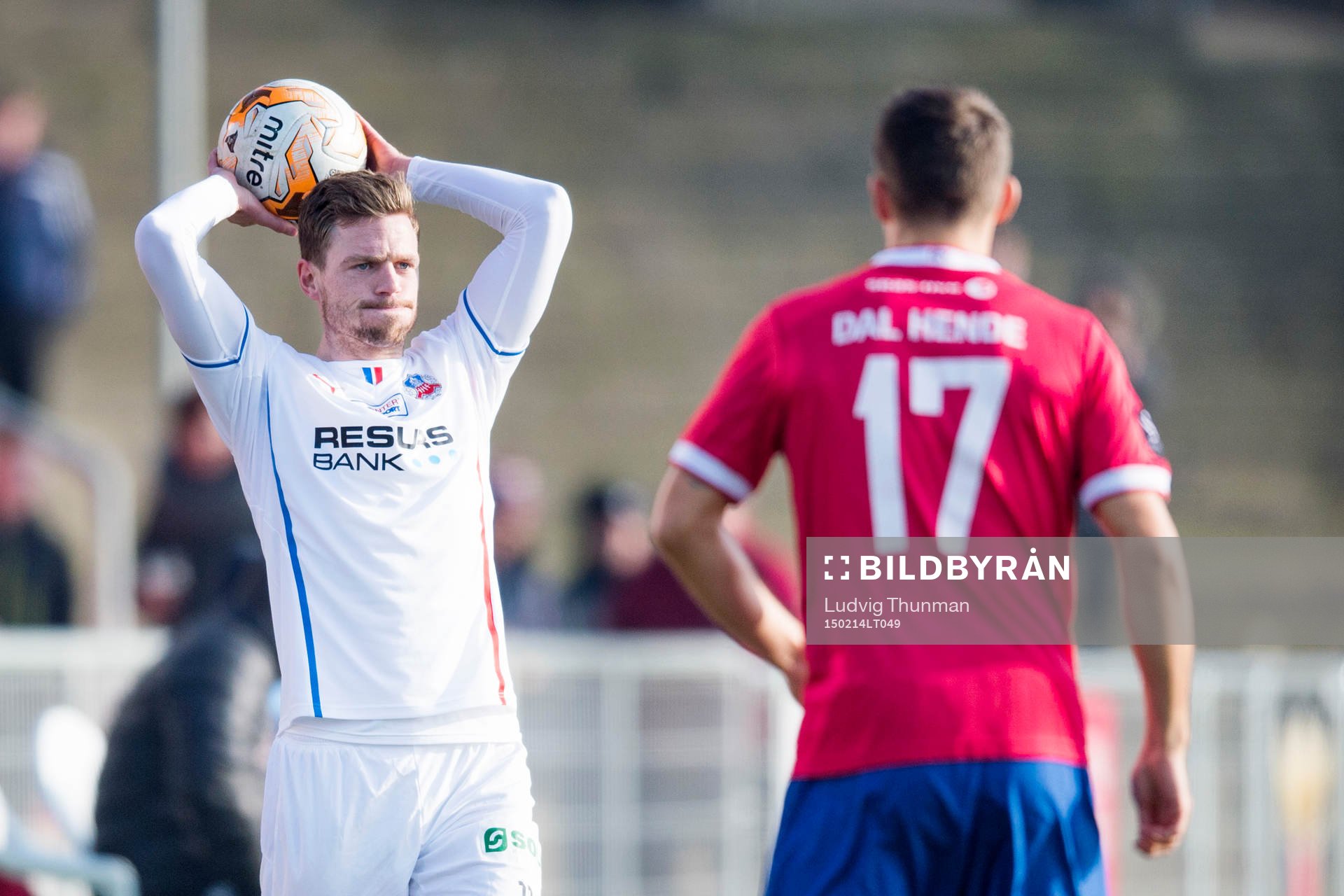 Helsingborgs Arnór Smárason under träningsmatchen i fotboll mellan Vestsjälland och Helsingborg den 14 februari 2015 i Slagelse.